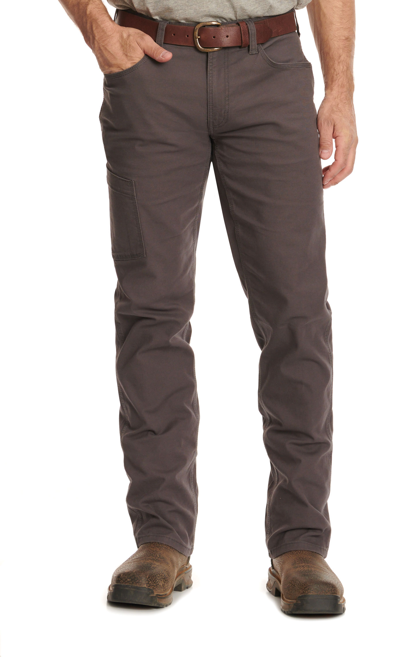 Ariat Men's Rebar M4 Gray Low Rise DuraStretch Made Tough Stackable Straight Leg Pant - Image 2