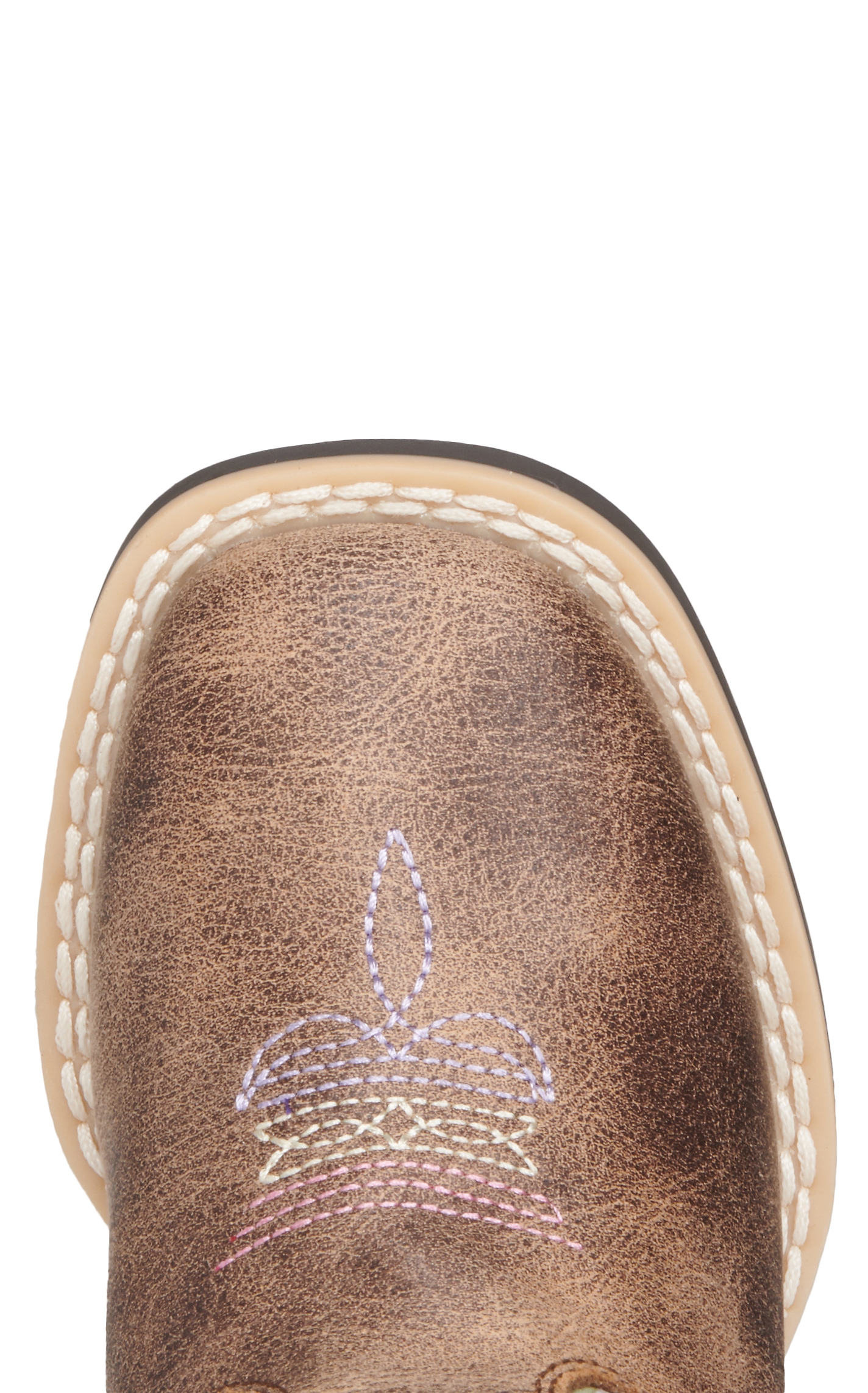 Twister Toddlers' Hannah Distressed Brown and White Arrow Print Square Toe Cowboy Boots - Image 1