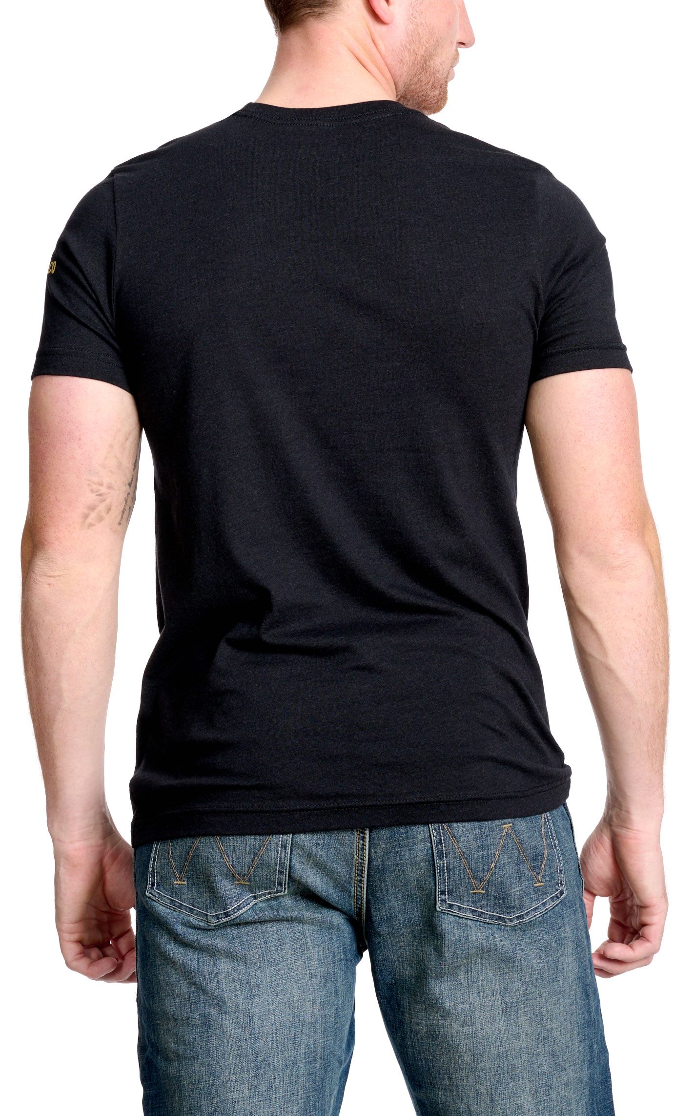 Red Dirt Hat Co. Men's Black Bowtie Logo Graphic T-Shirt - Image 1