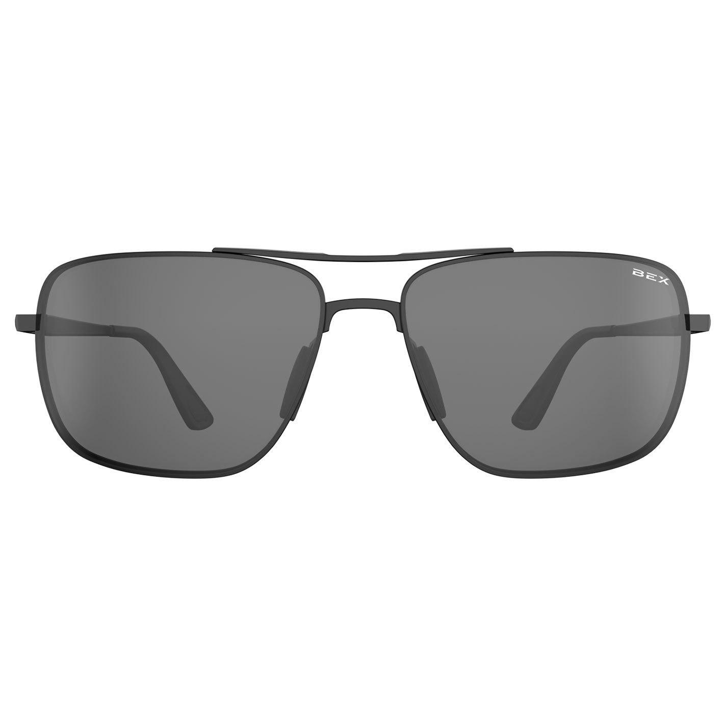 BEX Porter Matte Black Gray Aviator Sunglasses - Image 1