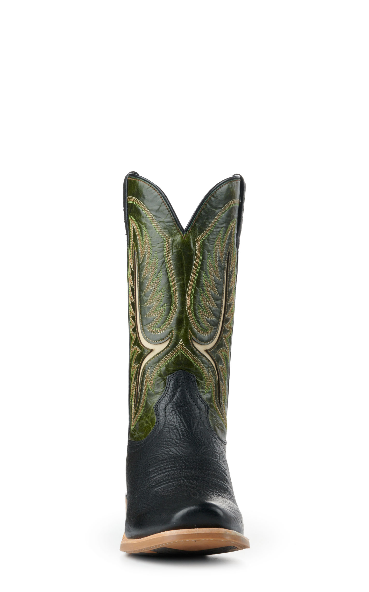 Ariat Men's Stadtler Black and Dark Lime TekStep Square Toe Cowboy Boots - Image 1