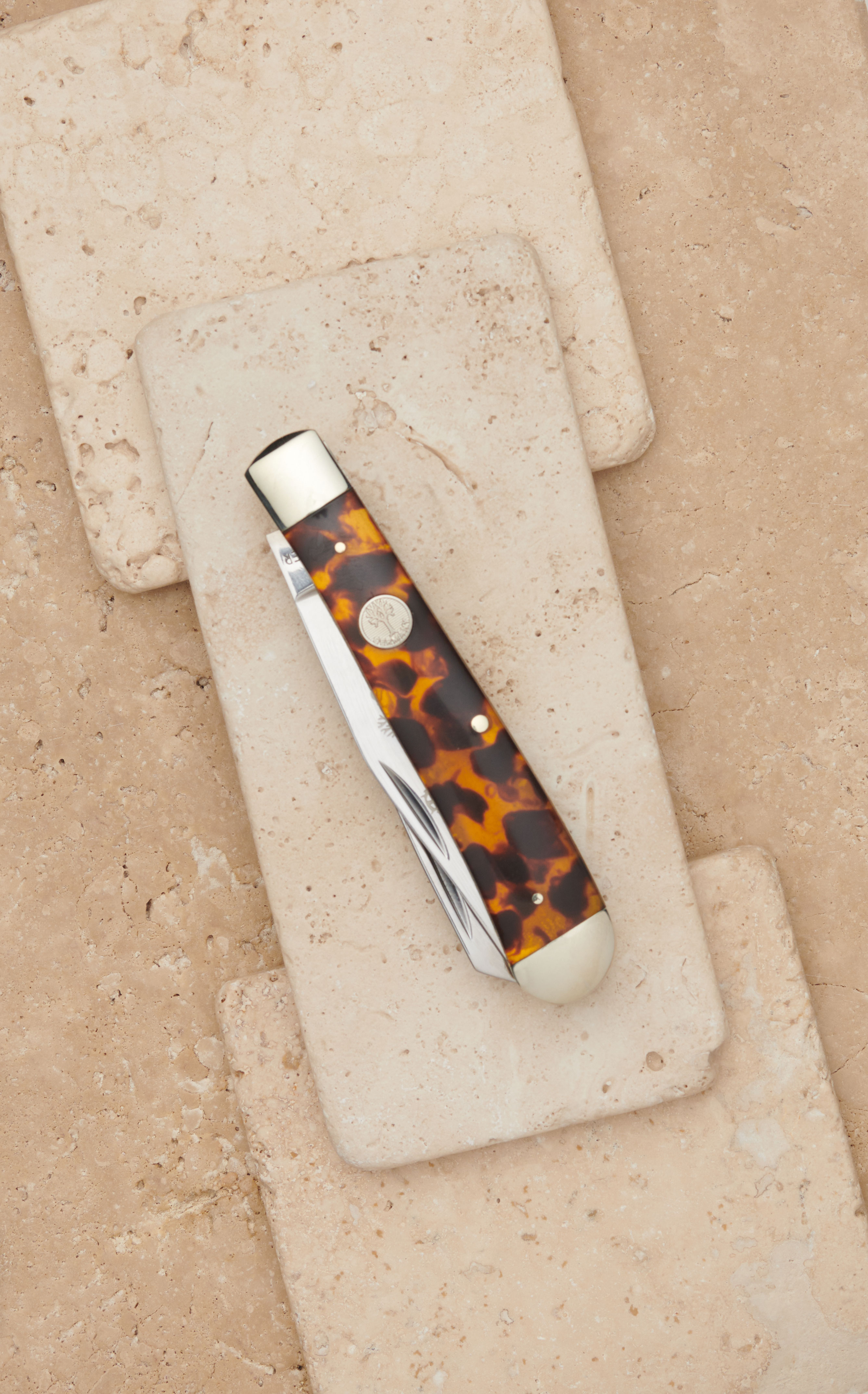 Tree Brand by Boker Traditional Series Faux Tortoise Handle Trapper Pocket Knife - Image 1