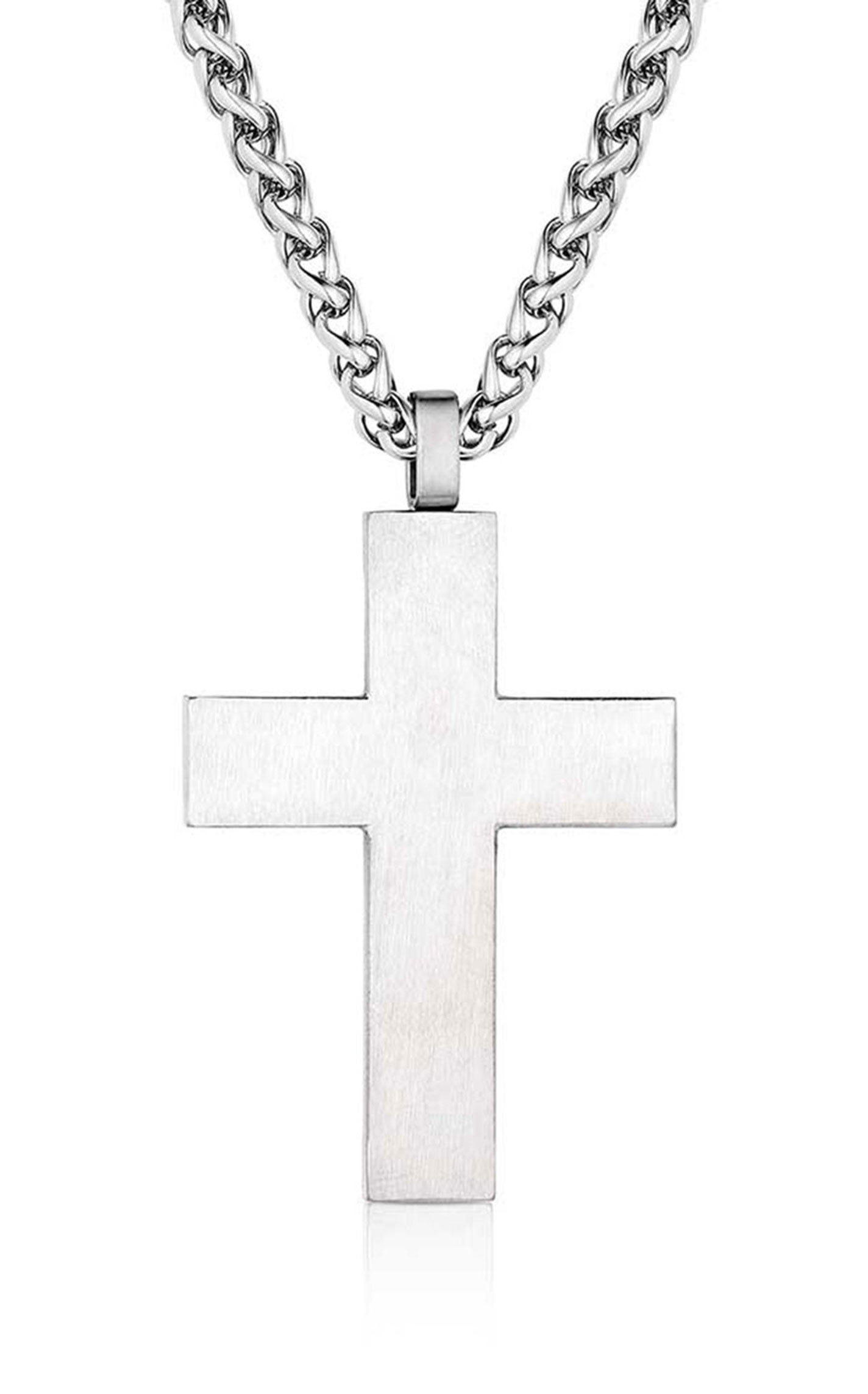 Montana Silversmiths Men's Silver Hero's Belief Cross Necklace - Image 2