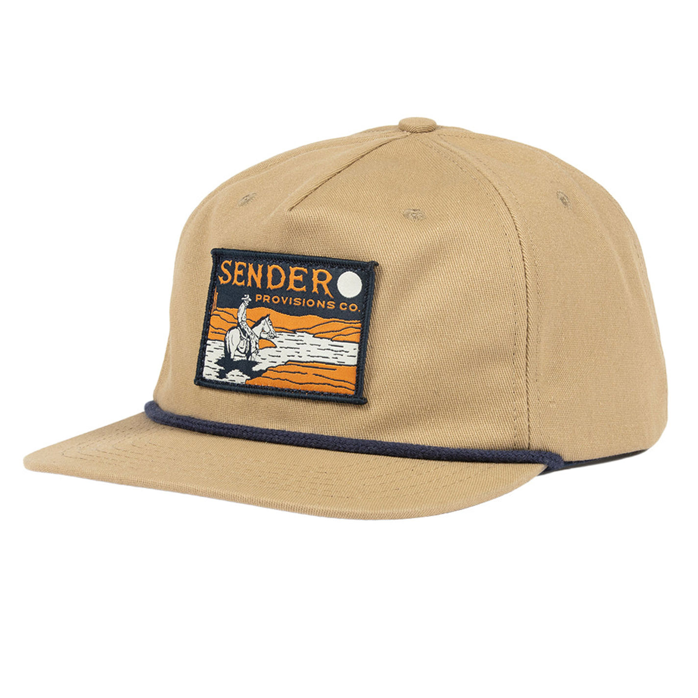 Sendero Provisions Co Tan Lone Rider Rectangle Patch With Black Rope Cap - Image 1