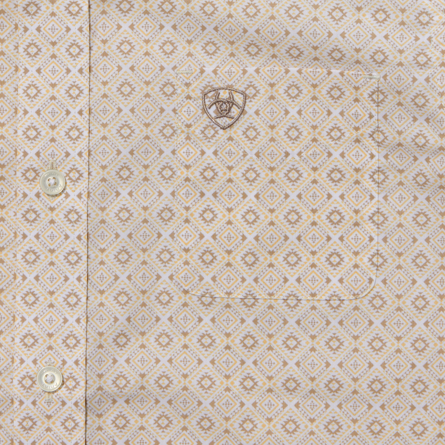 Ariat Boy's Wayne Creme Brulee Geo Western Shirt - Image 1