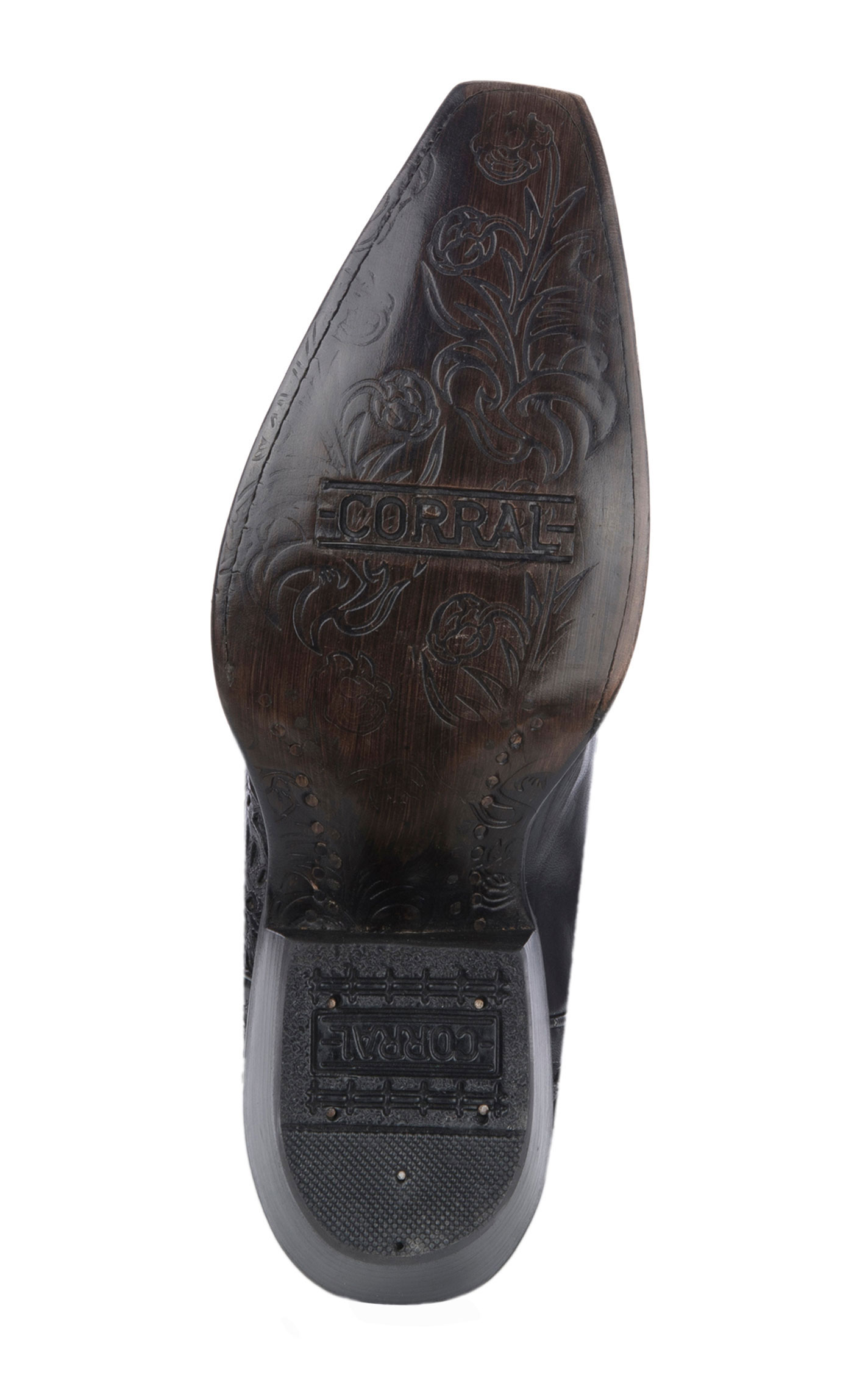 Corral Women's Black with Glitter Inlay Snip Toe Cowboy Boots - Image 1