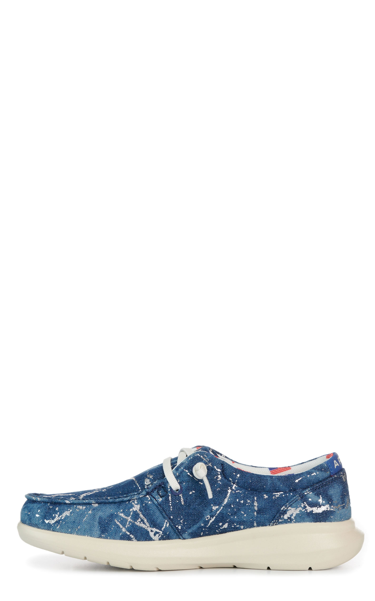 Ariat Women's Hilo Silver Splatter Denim Moc Toe Casual Shoes - Image 1