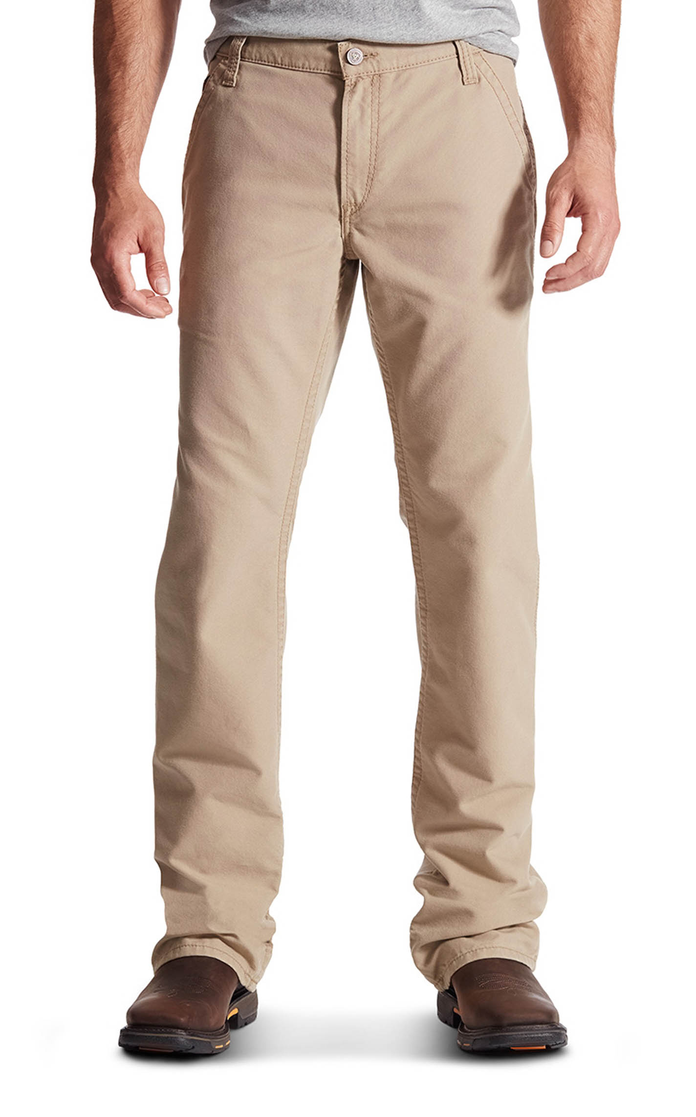 Ariat Men's M4 Workhorse Khaki Relaxed Fit Boot Cut FR Work Pant - Image 1