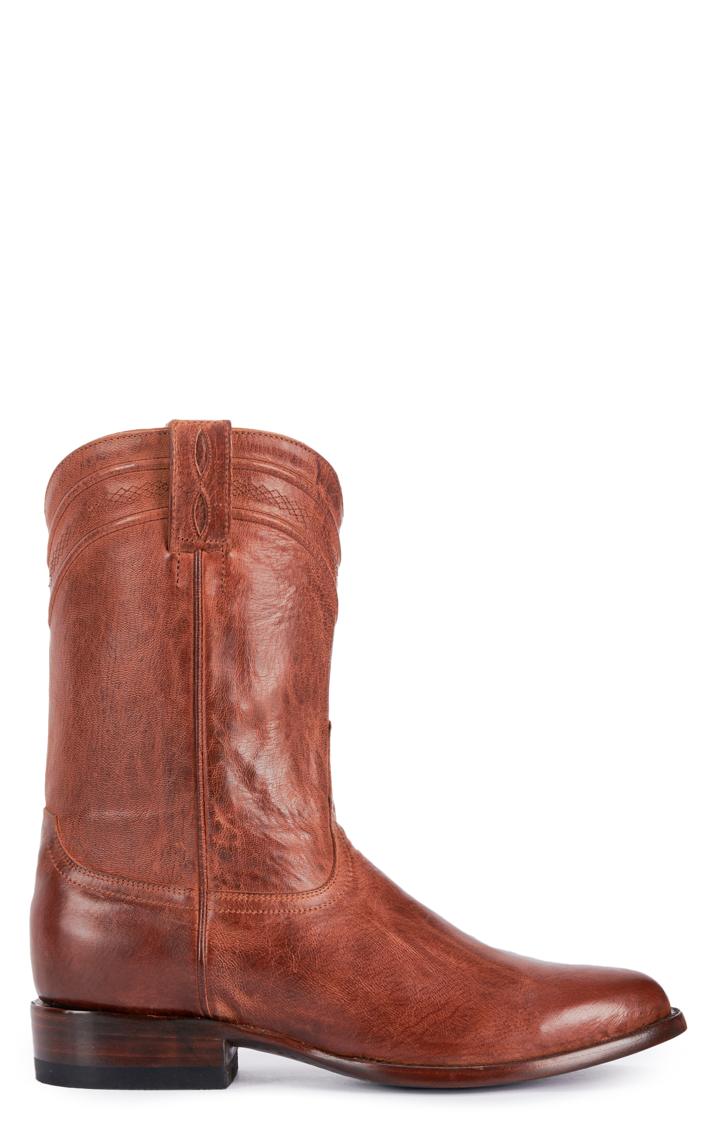 JRC & Sons Men's Todd Mad Dog Goat Leather Round Toe Roper Boot in Peanut Brittle - Image 1