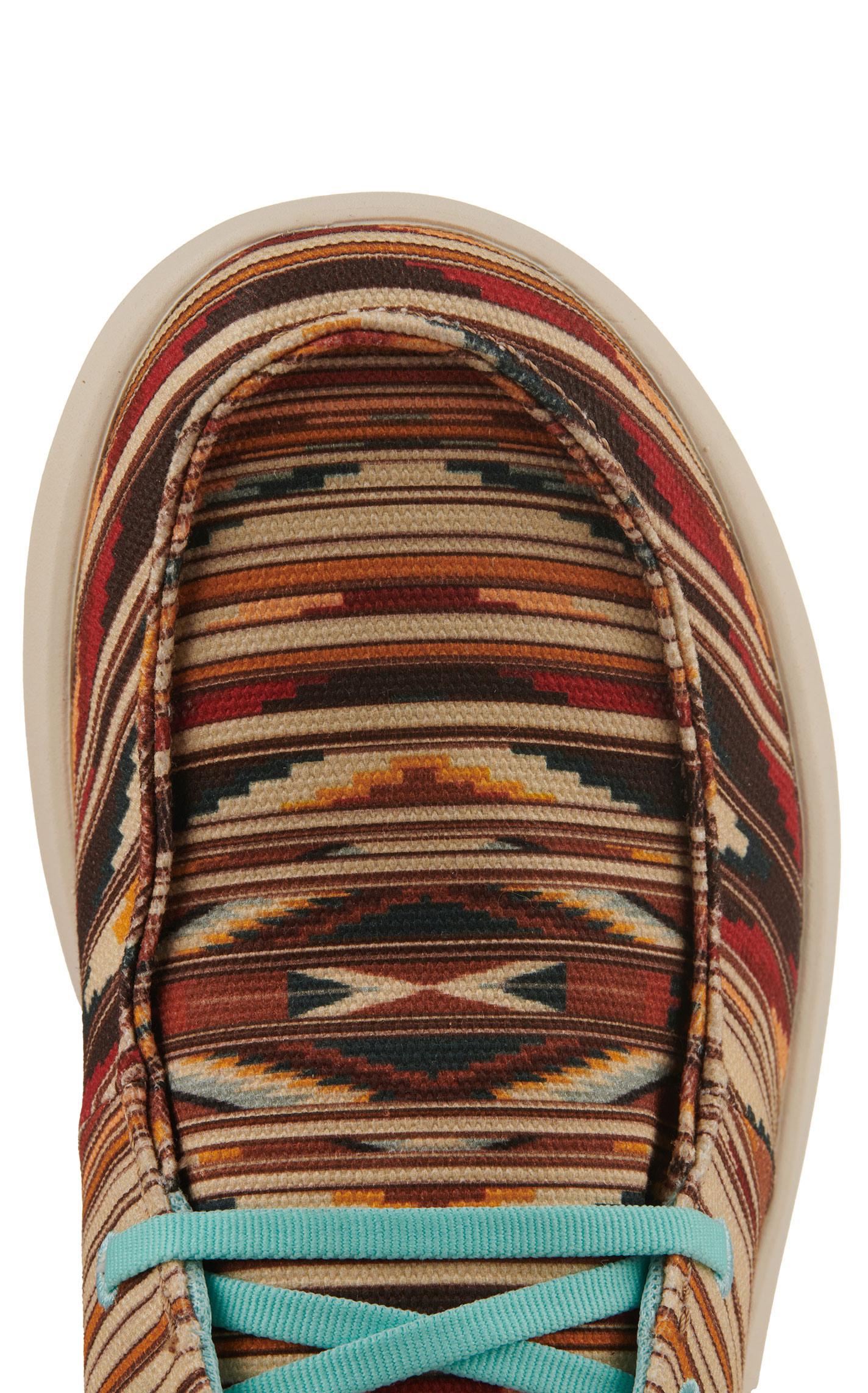 Ariat Women's Hilo Chimayo Tan Santa Fe Print Canvas Lace Up Casual Shoes - Image 1