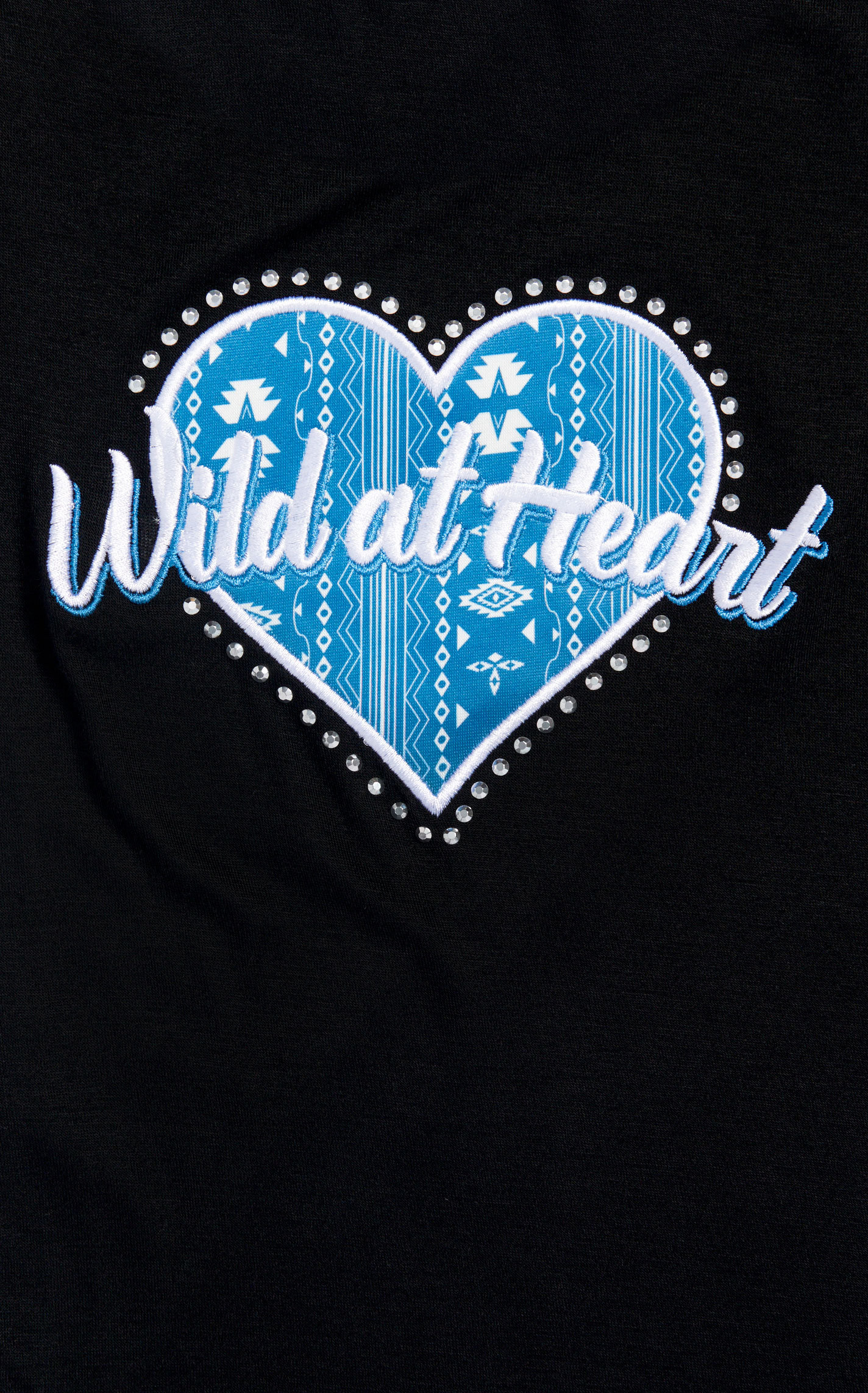 Cowgirl Hardware Toddler Girl's Black Wild at Heart Studded Top - Image 1