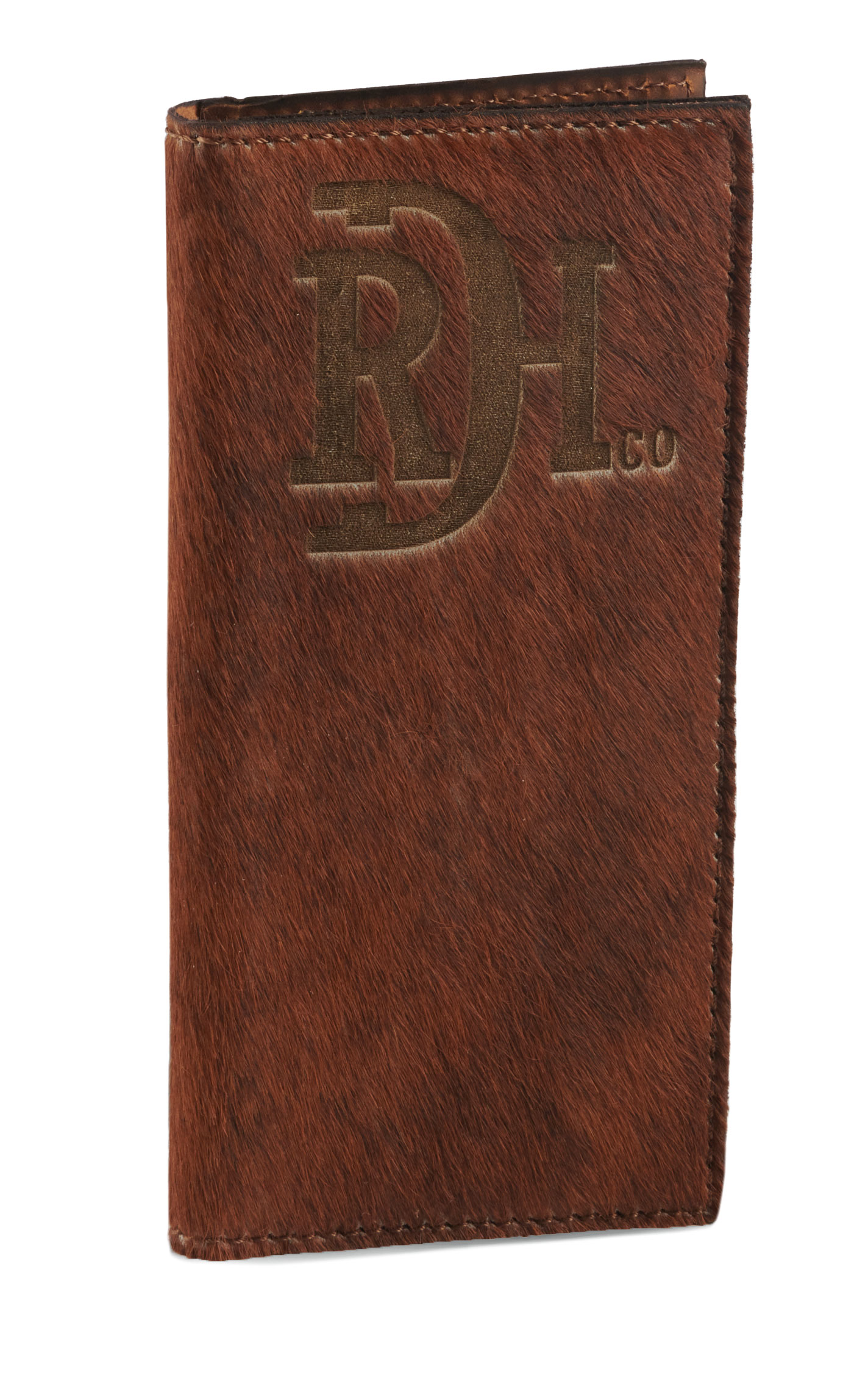 Red Dirt Hat Co. Natural Brindle Hair with Logo Checkbook Cover / Rodeo Wallet - Image 1