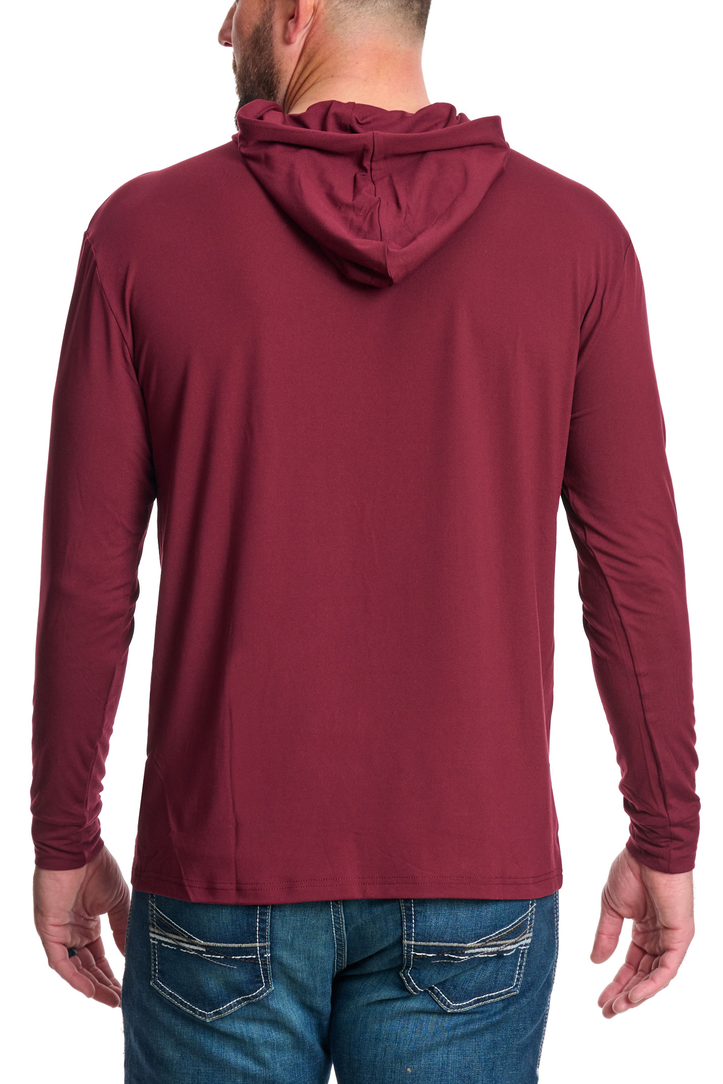 BURLEBO Men's Maroon Performance Outdoor Hoodie - Image 1