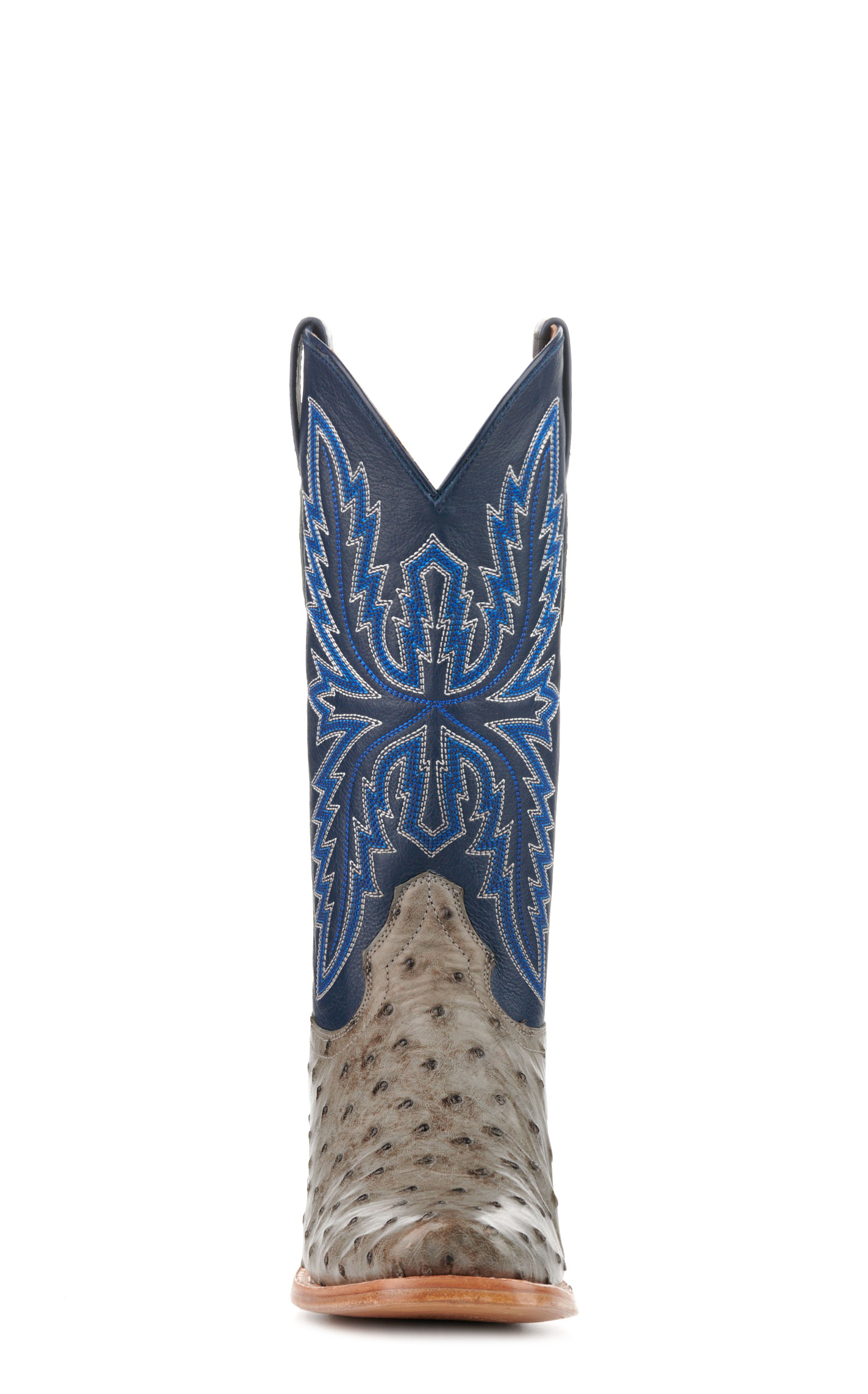 Ariat Men's Futurity Relentless Buckles Blue and Gray Full Quill Ostrich Punchy Square Toe Exotic Cowboy Boots - Image 1