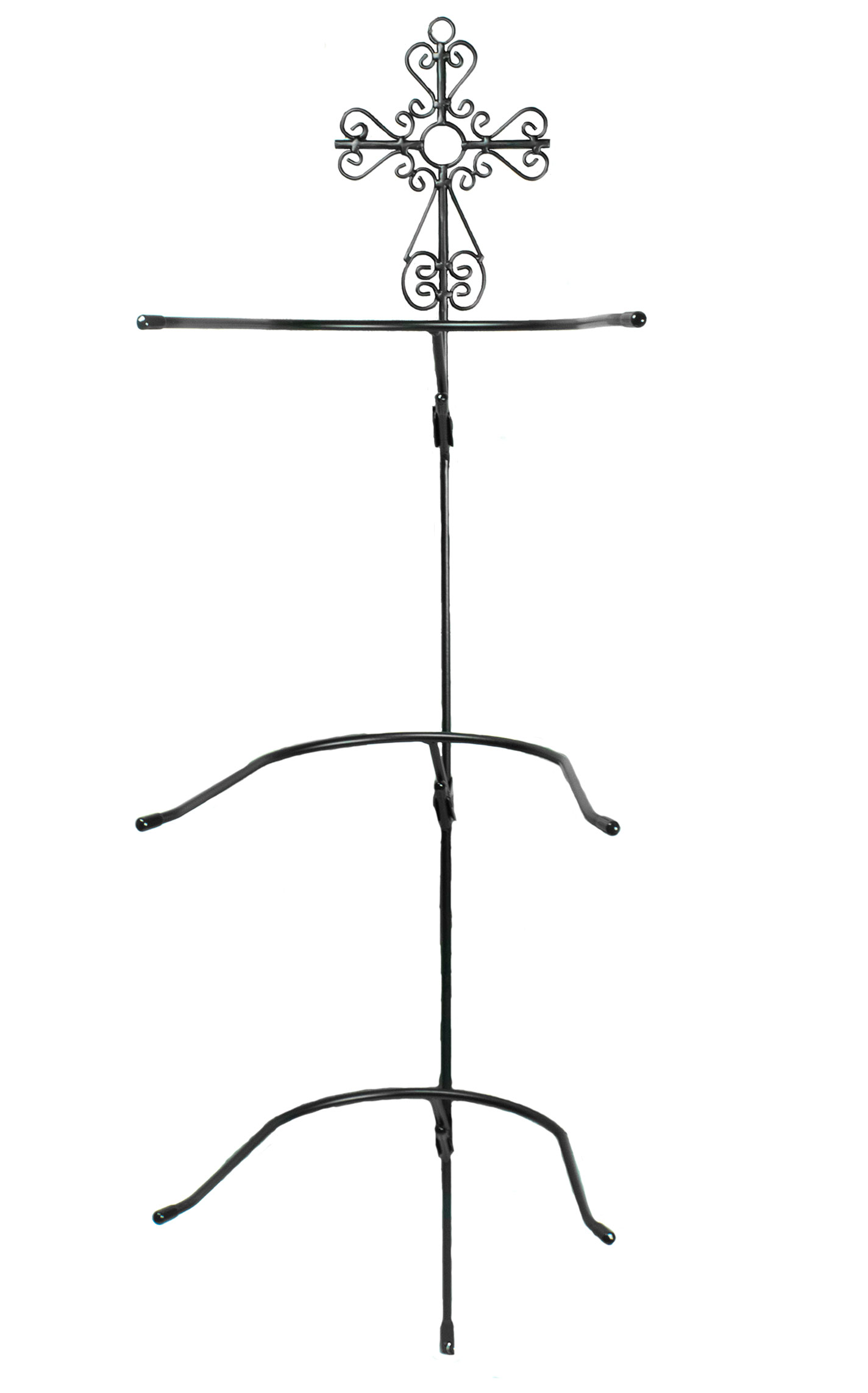 M & F Twister Scrolling Cross 3-Tier Metal Hat Rack - Image 1