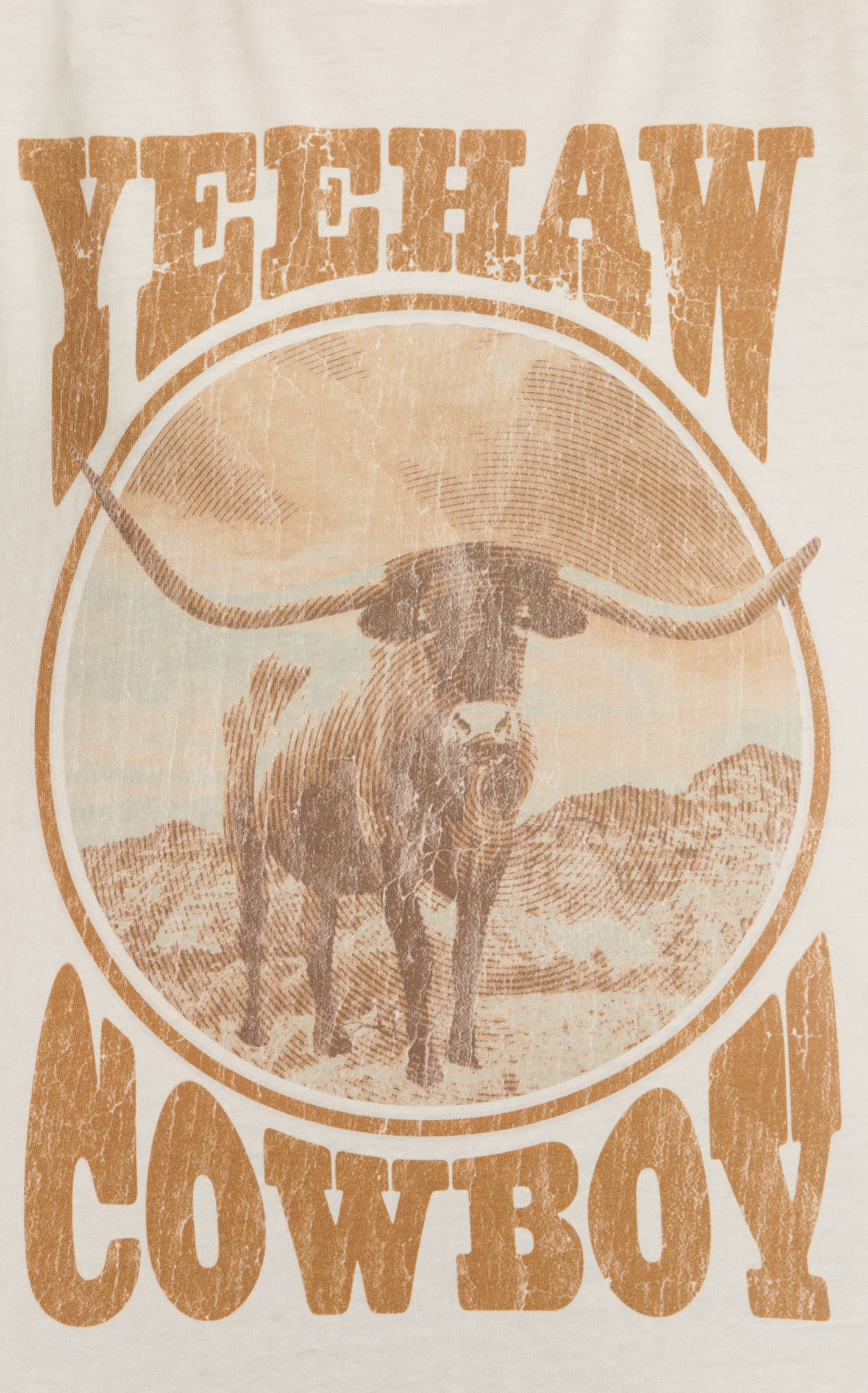 Girl Dangerous Women's White Yeehaw Cowboy Longhorn Graphic T-Shirt - Image 1