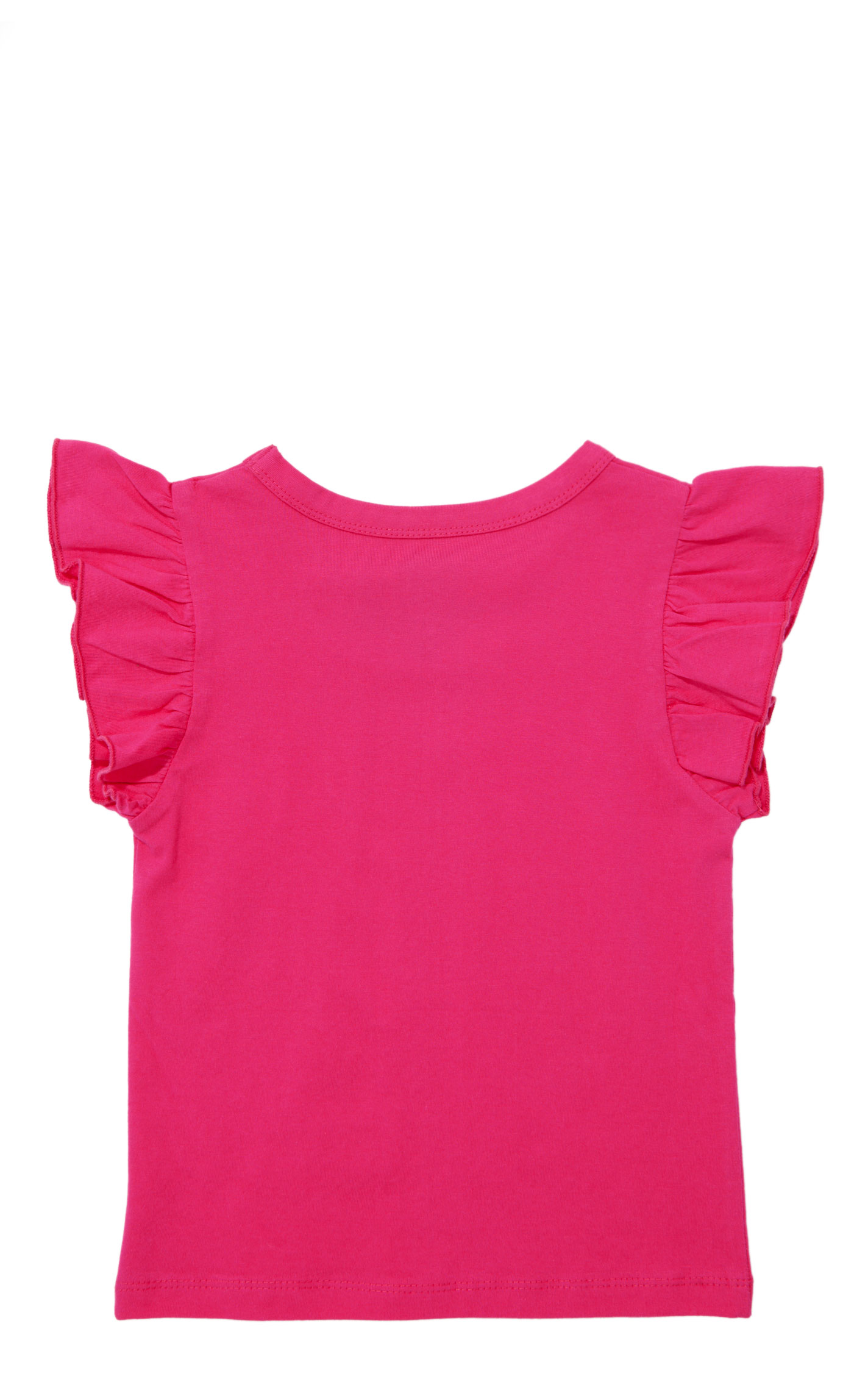 Rockin' C Girl's Pink Short Ruffle Sleeve Knit Top - Image 1