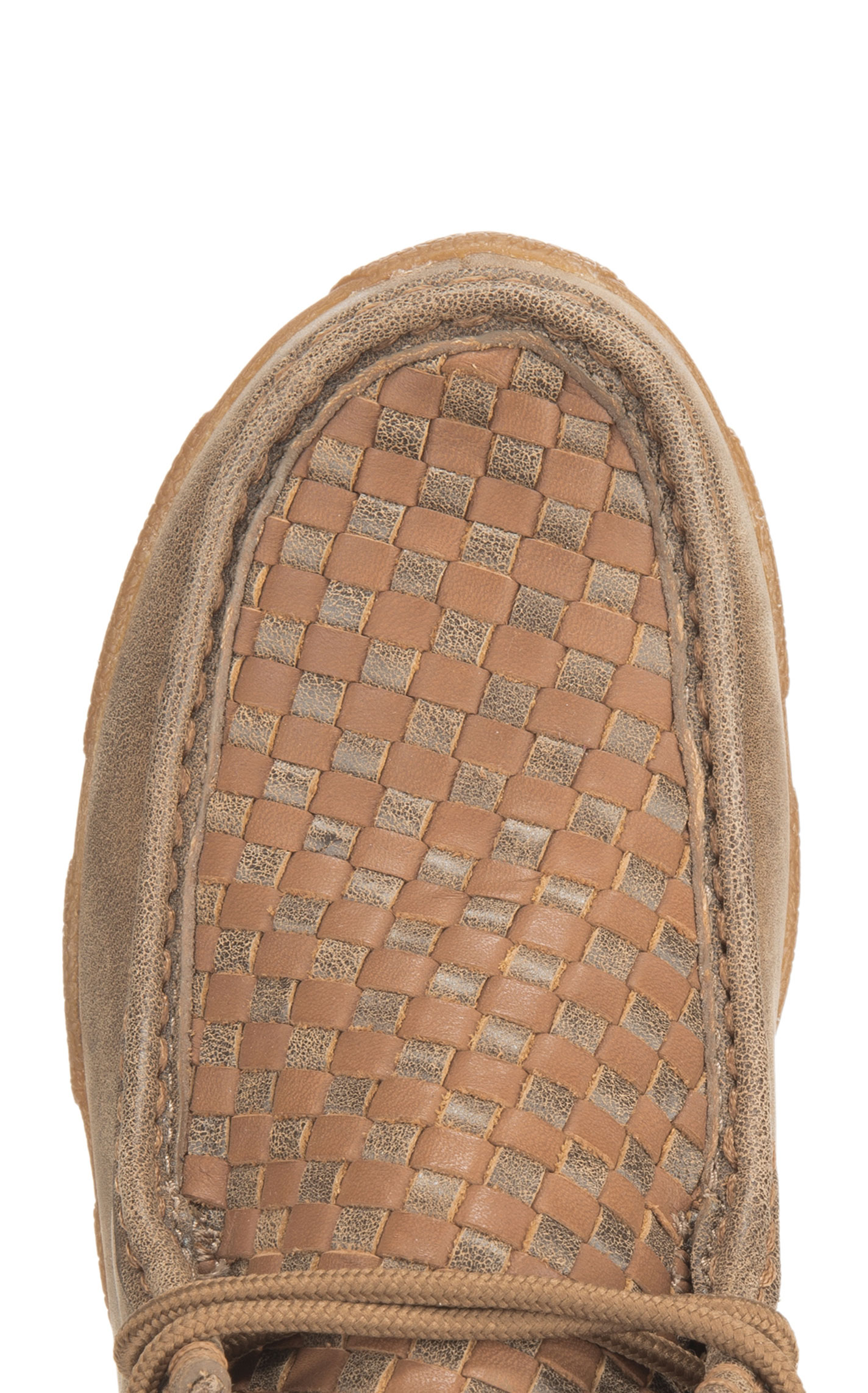 Twisted X Women's Brown with Tan Basketweave Driving Moccasin Casual Shoes - Image 1