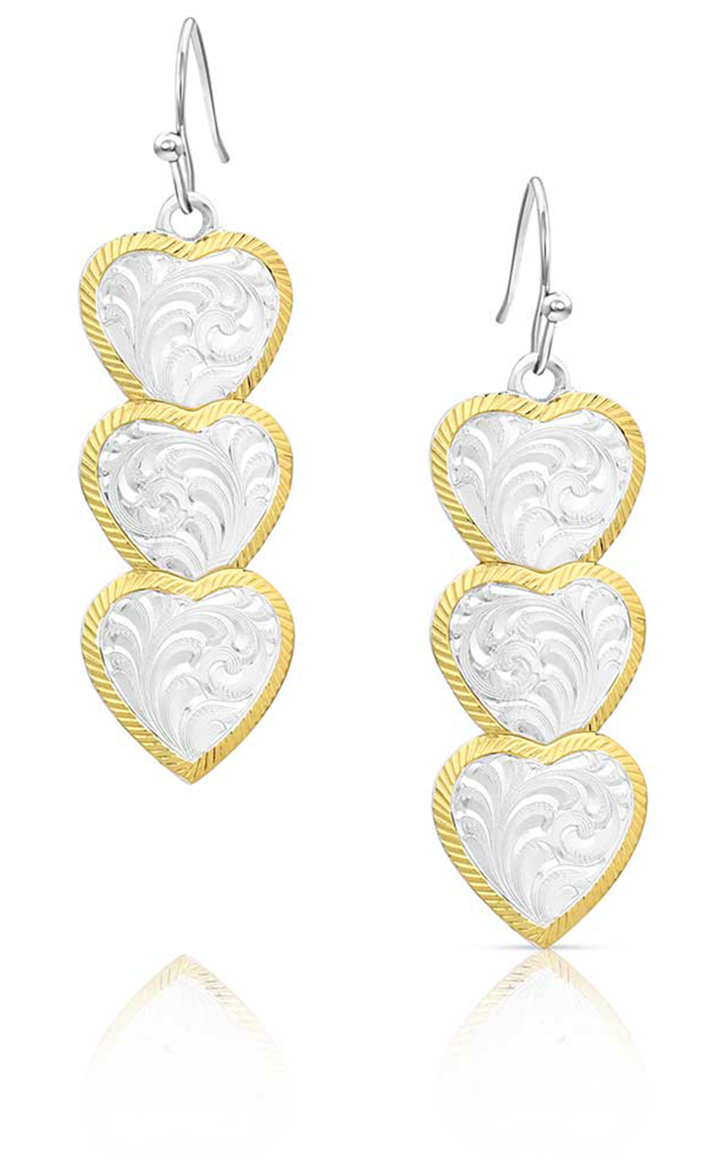 Montana Silversmiths Silver & Gold Pure Heart Earrings - Image 1