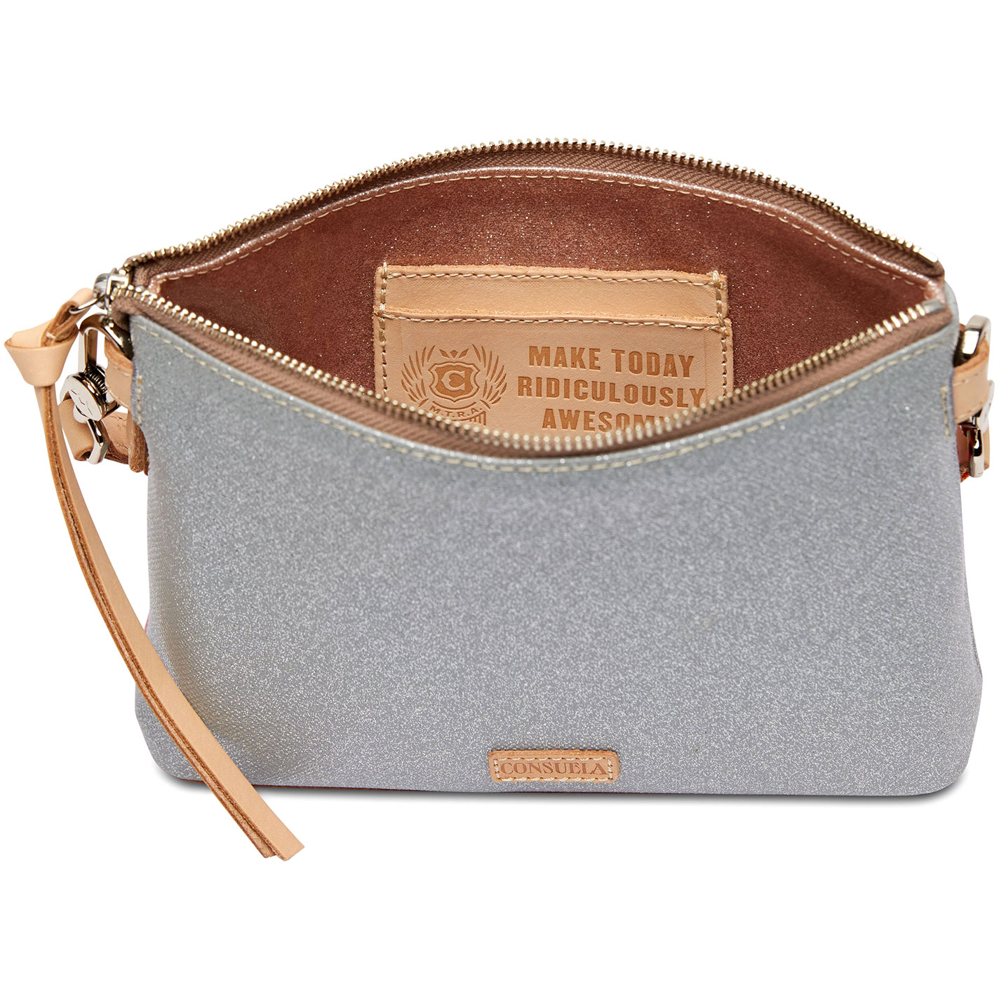 Consuela Tink Floral Embroidered Silver Midtown Crossbody Bag - Image 1