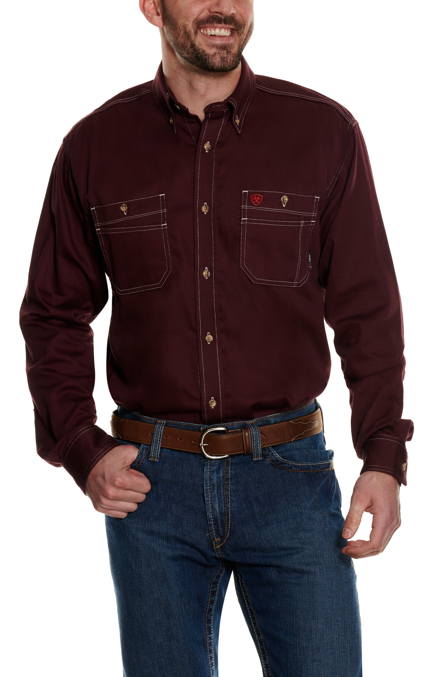 Ariat Men's VentTek Malbec Long Sleeve FR Work Shirt - Image 1