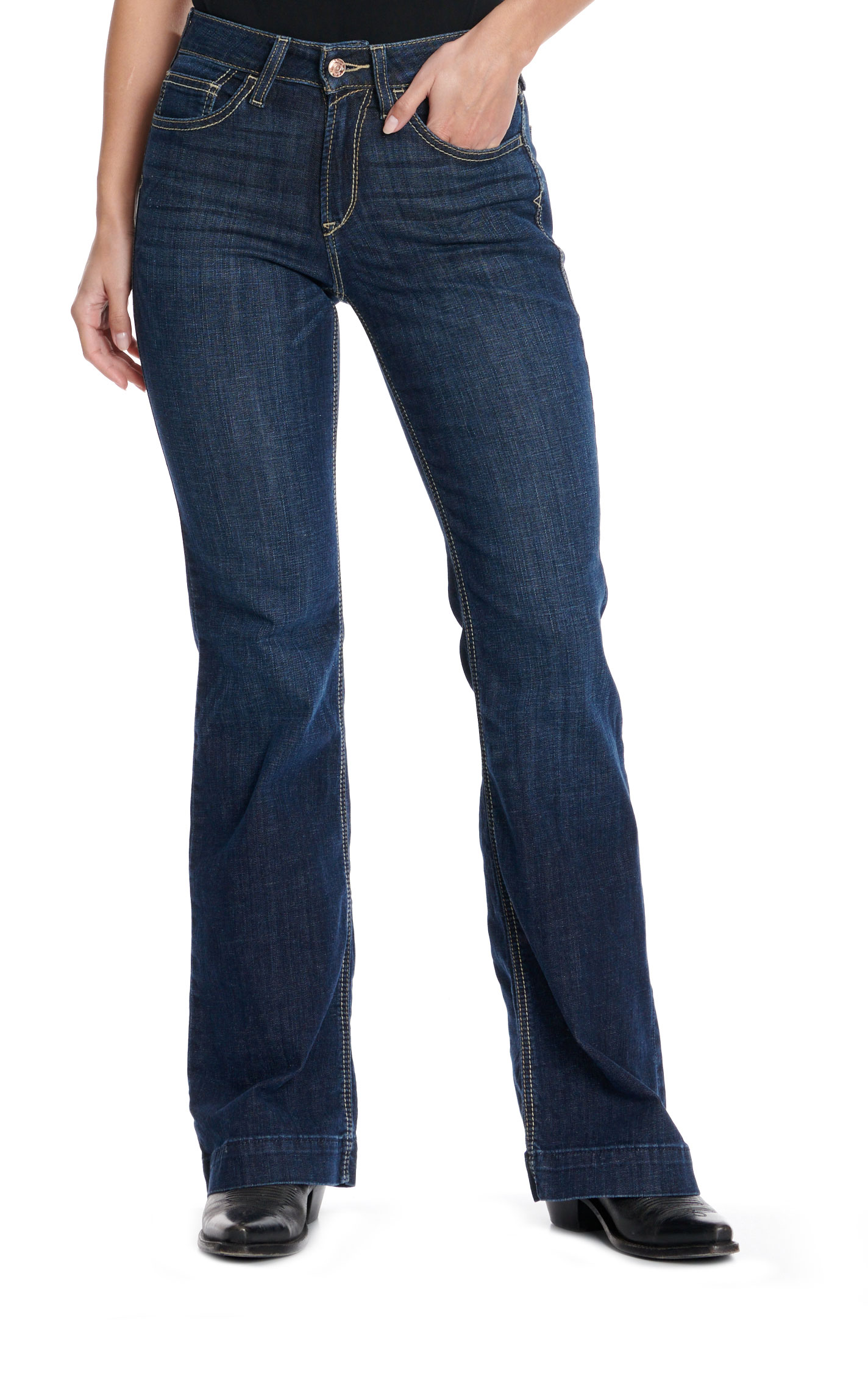 Ariat Women's Ella Dark Wash High Rise Slim Trouser Jeans - Image 1