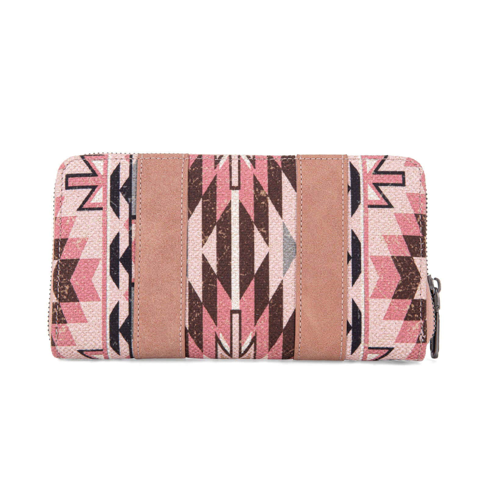 Wrangler Pink & Chocolate Aztec Long Wristlet Wallet - Image 1