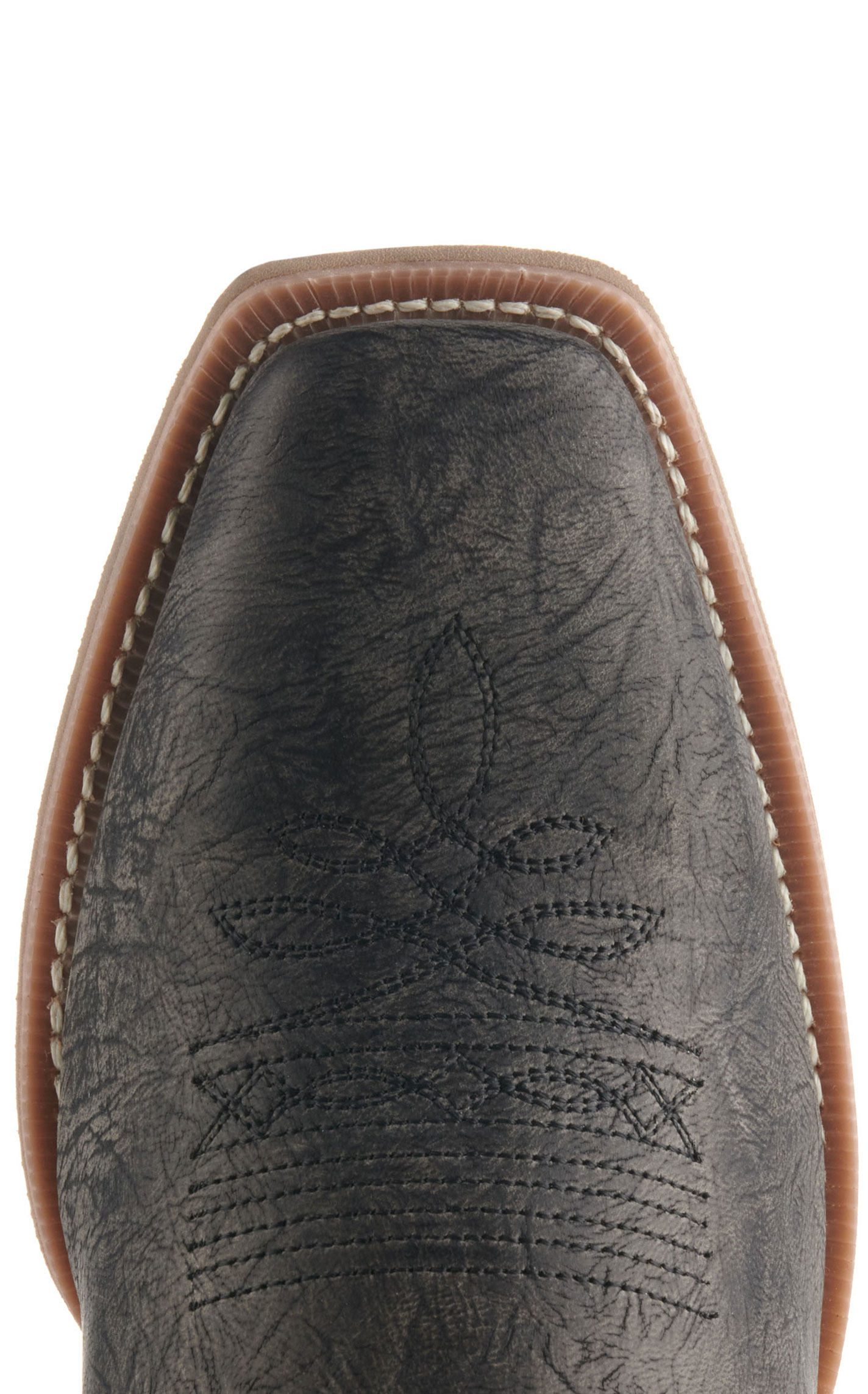 Laredo Men's Walker Dark Gray and Tan Punchy Square Toe Buckaroo Cowboy Boots - Image 1