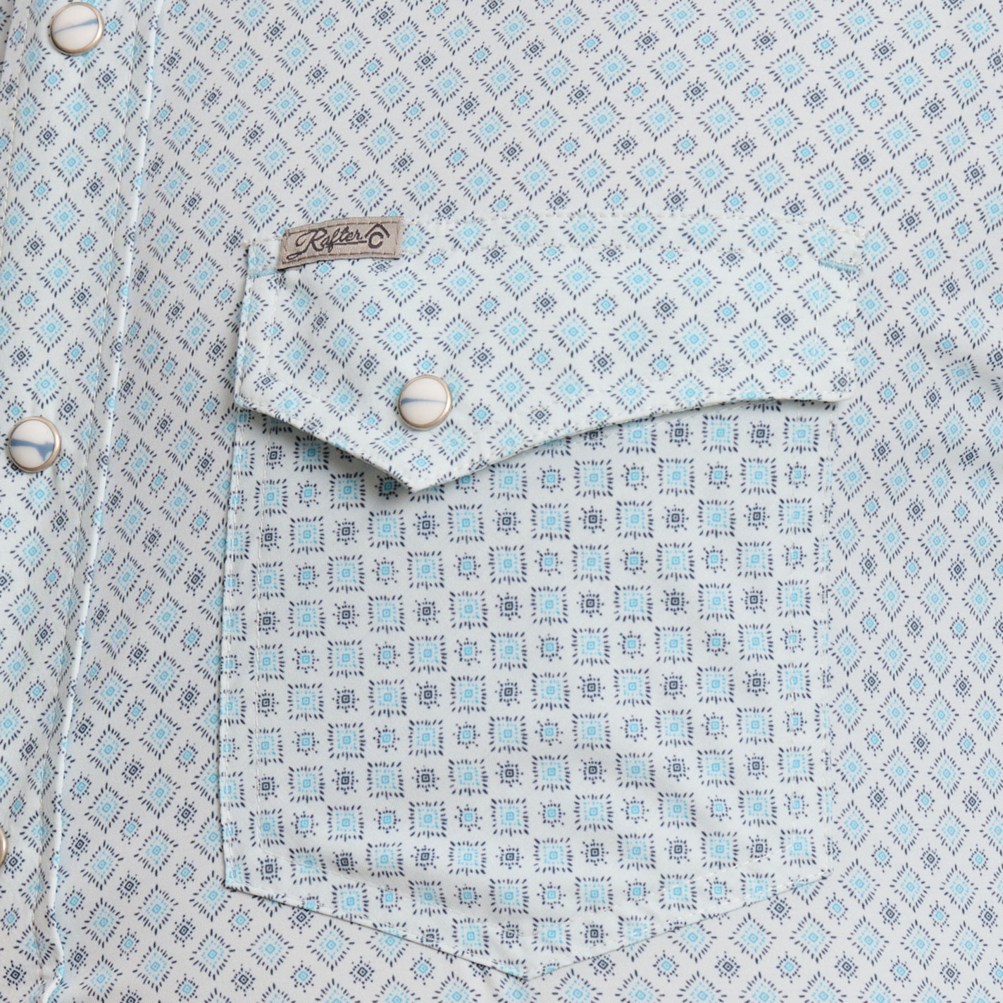 Rafter C Men's ProFlex45 Light Turquoise Geo Fishing Shirt - Image 1