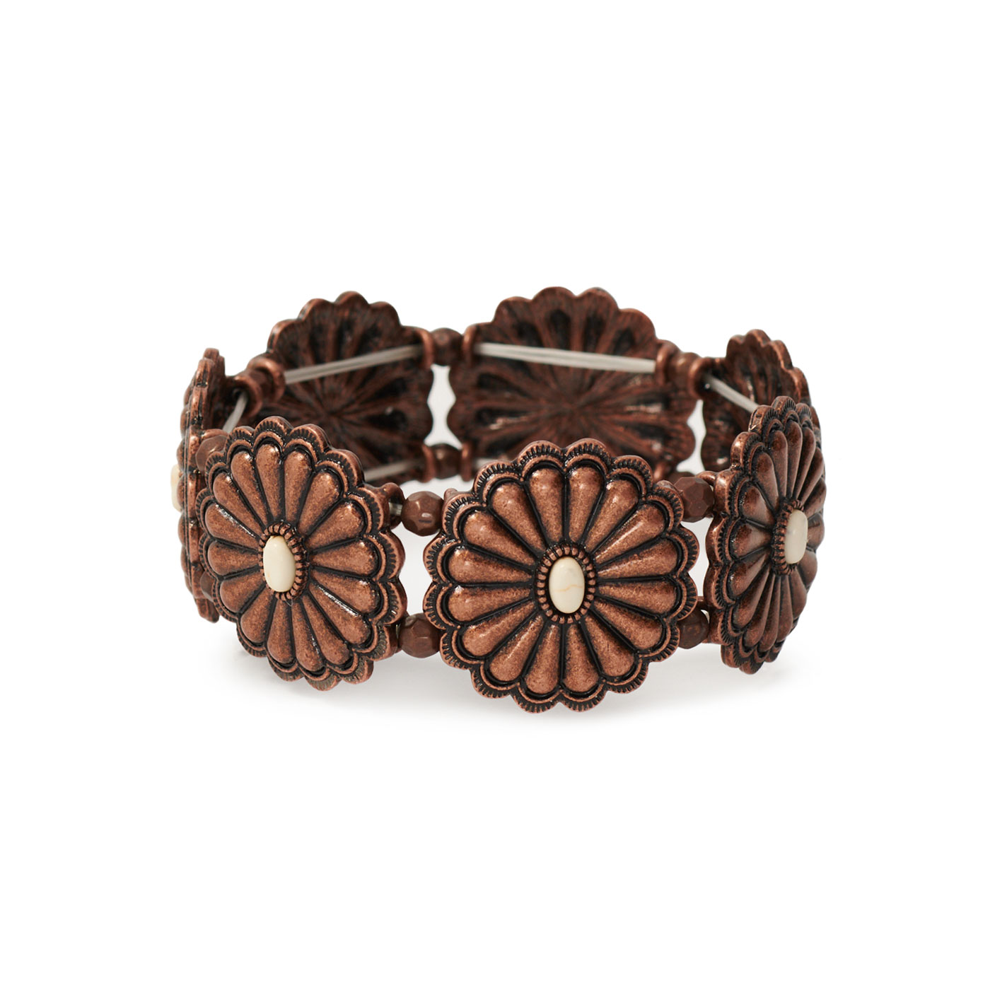 Southern Grace Copper & Cream Concho Bracelet - Image 1