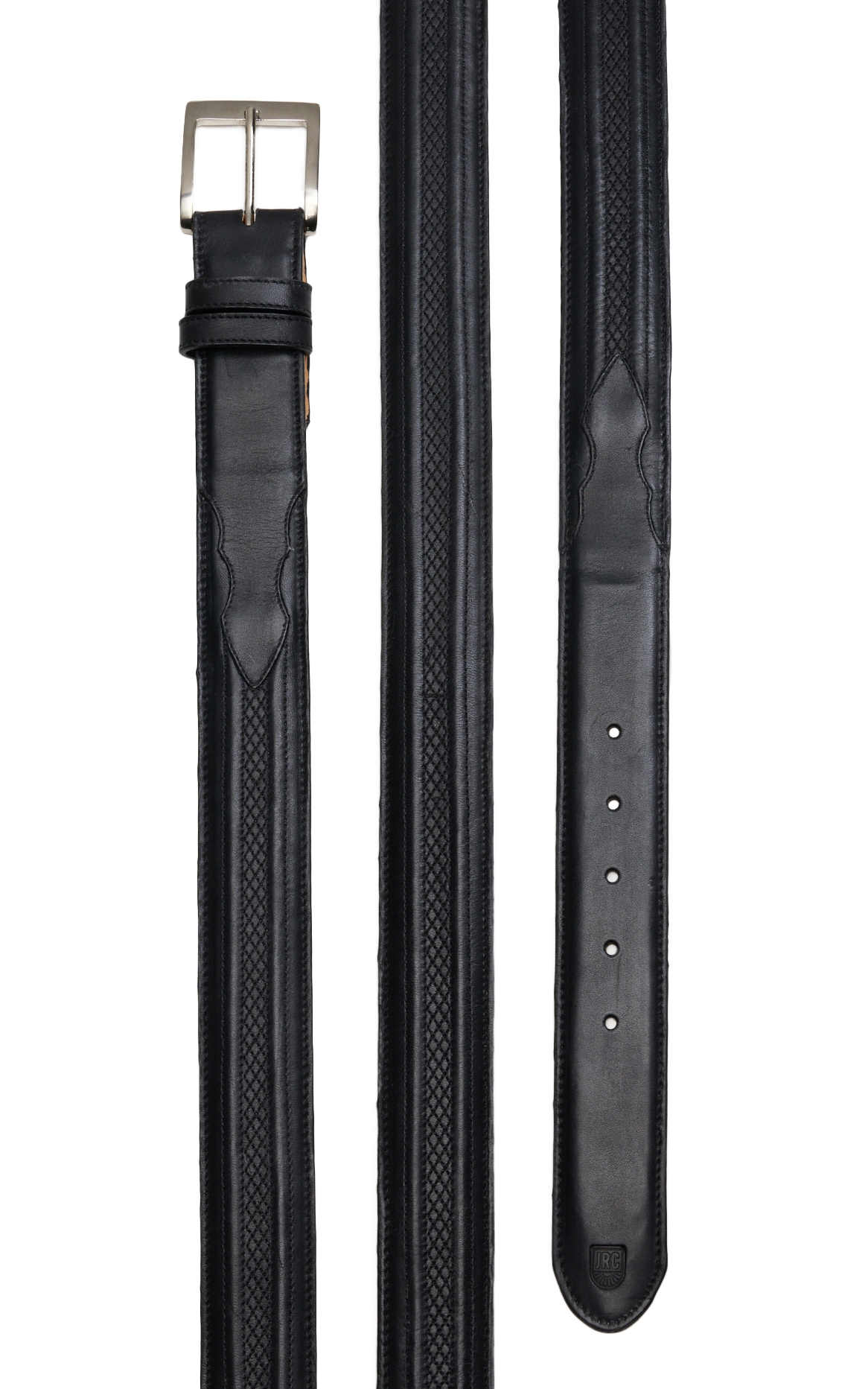 JRC & Sons Men's Black Ranch Hand Leather Western Belt - Image 1