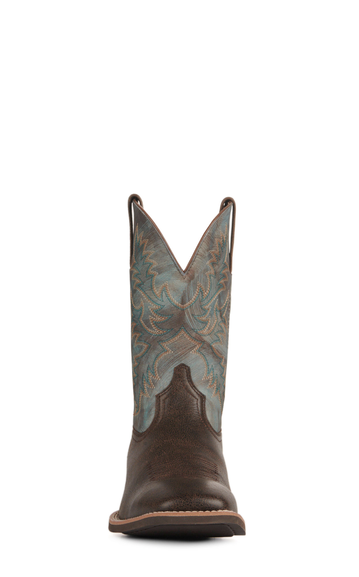 Ariat Men's Sport Latigo Chocolate Brown and Stone Blue Wide Square Toe Cowboy Boots - Image 1