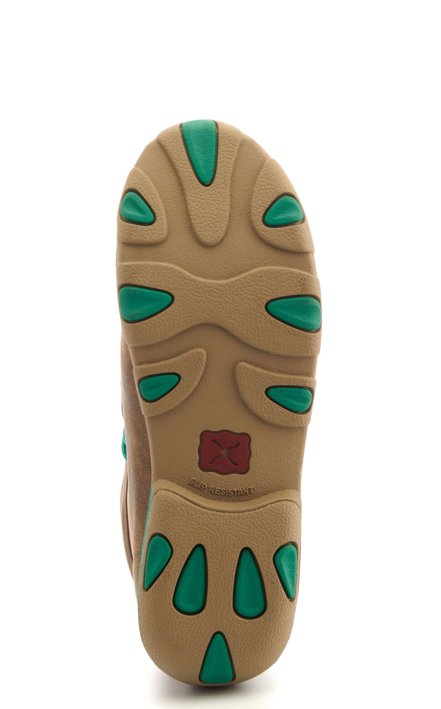 Twisted X Women's Brown Bomber with Turquoise Laces Chukka Driving Moc Alloy Toe Work Shoe - Image 1