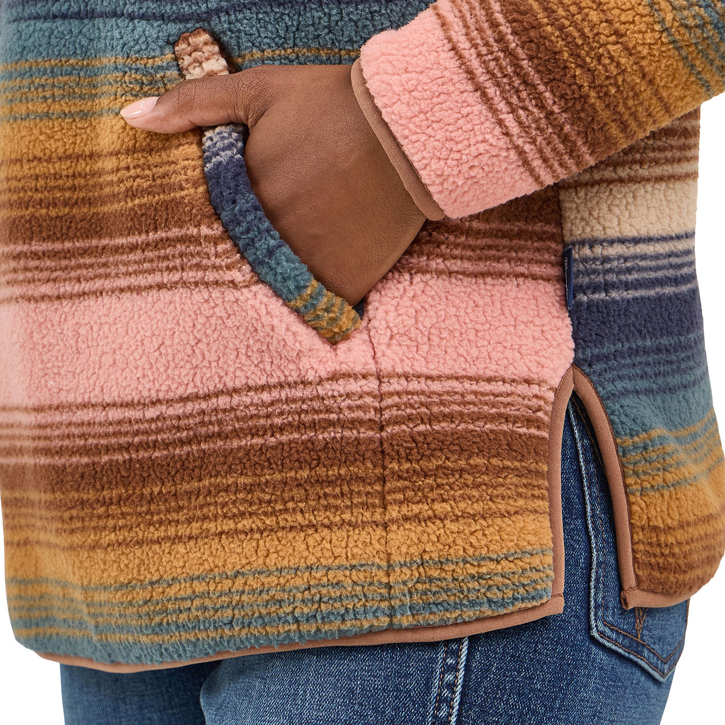 Wrangler Retro Women's Sunset Stripe Sherpa Pullover - Image 1