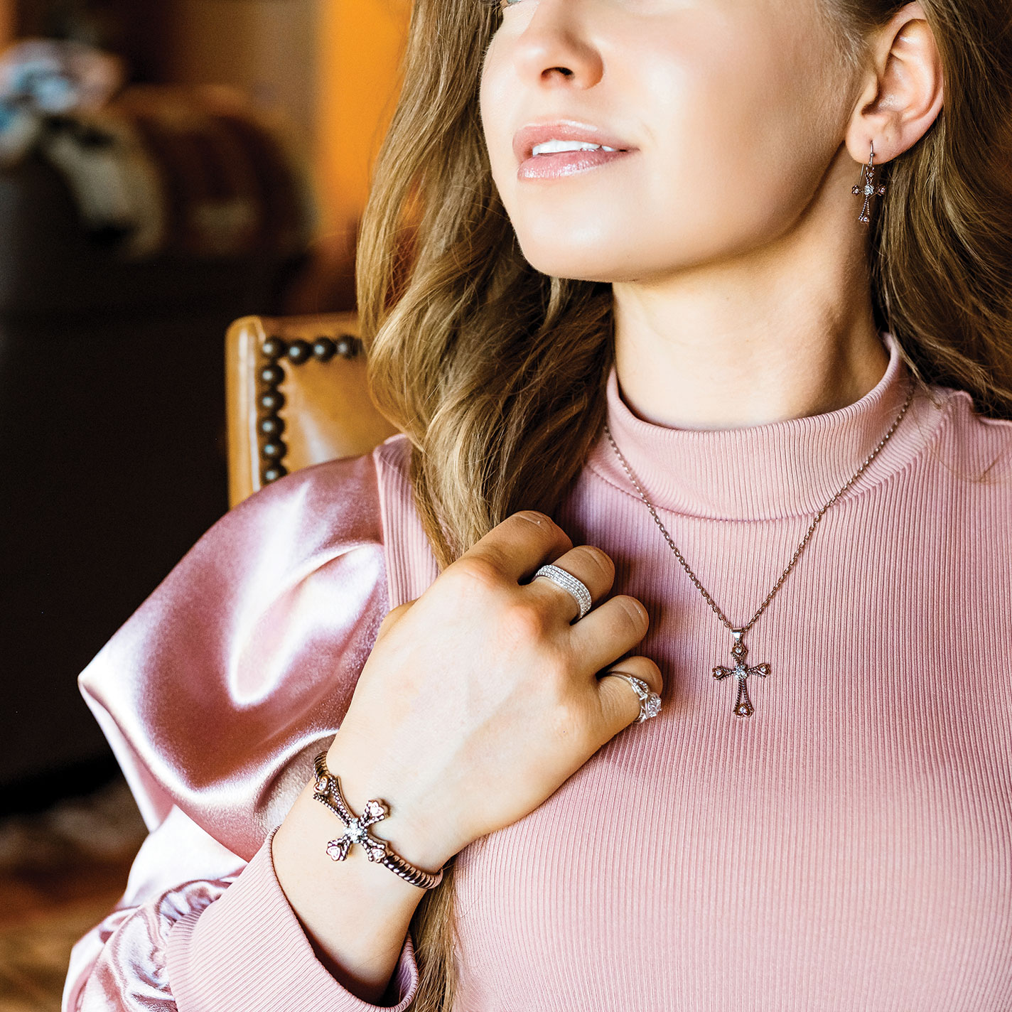 Montana Silversmiths Silver & Copper Cross Necklace - Image 2