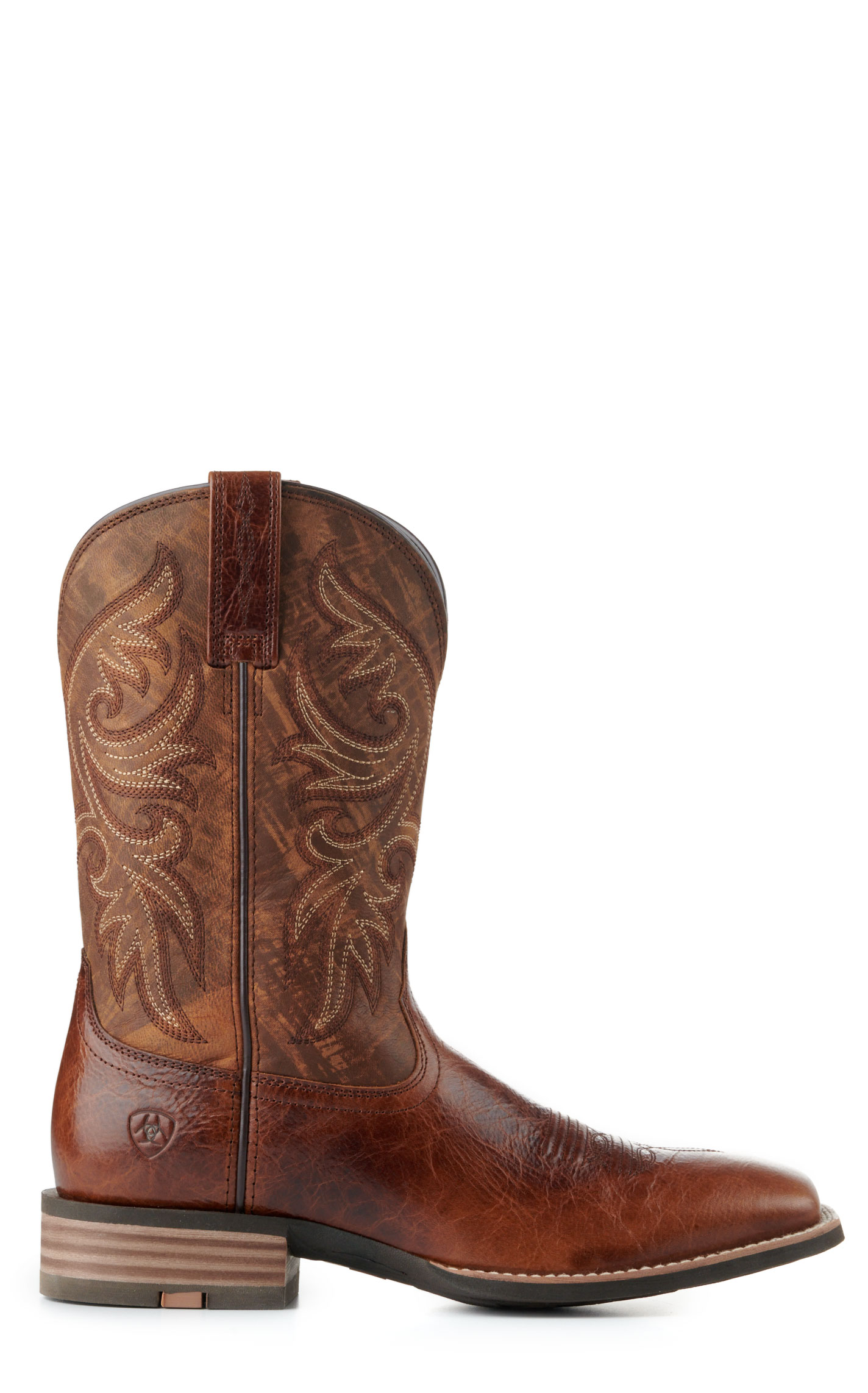 Ariat Men's Slingshot Rust & Rugged Tan SmartLite Wide Square Toe Cowboy Boots - Image 1