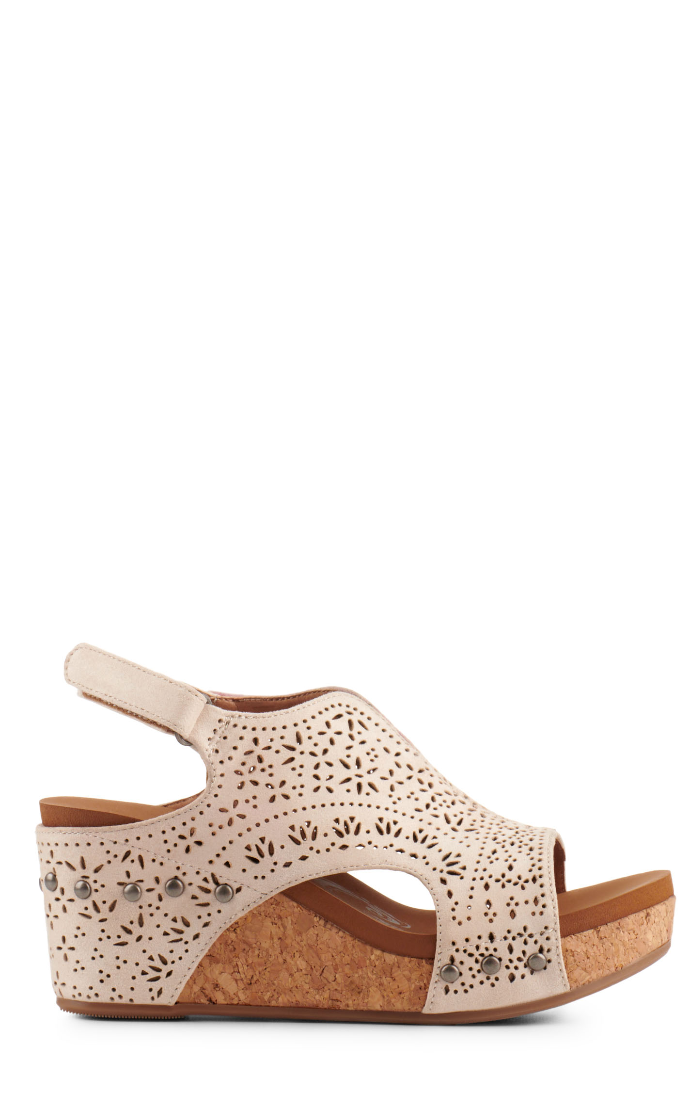 Very G Women's Free Fly Cream Floral Laser Cut Wedge Sandal - Image 1