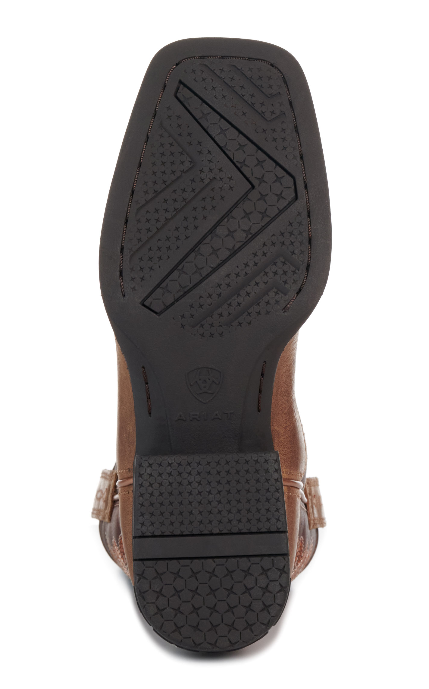 Ariat Youth Pearl & Chocolate Brown Ruidoso Wide Square Toe Cowboy Boots - Image 1
