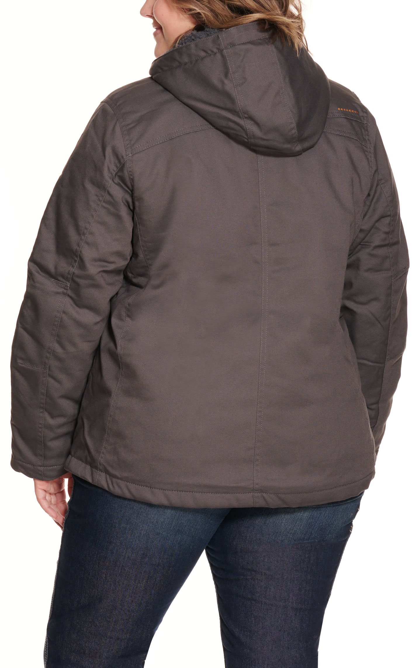Ariat Women's Rebar Gray DuraCanvas Insulated Hooded Jacket - Plus Sizes - Image 1