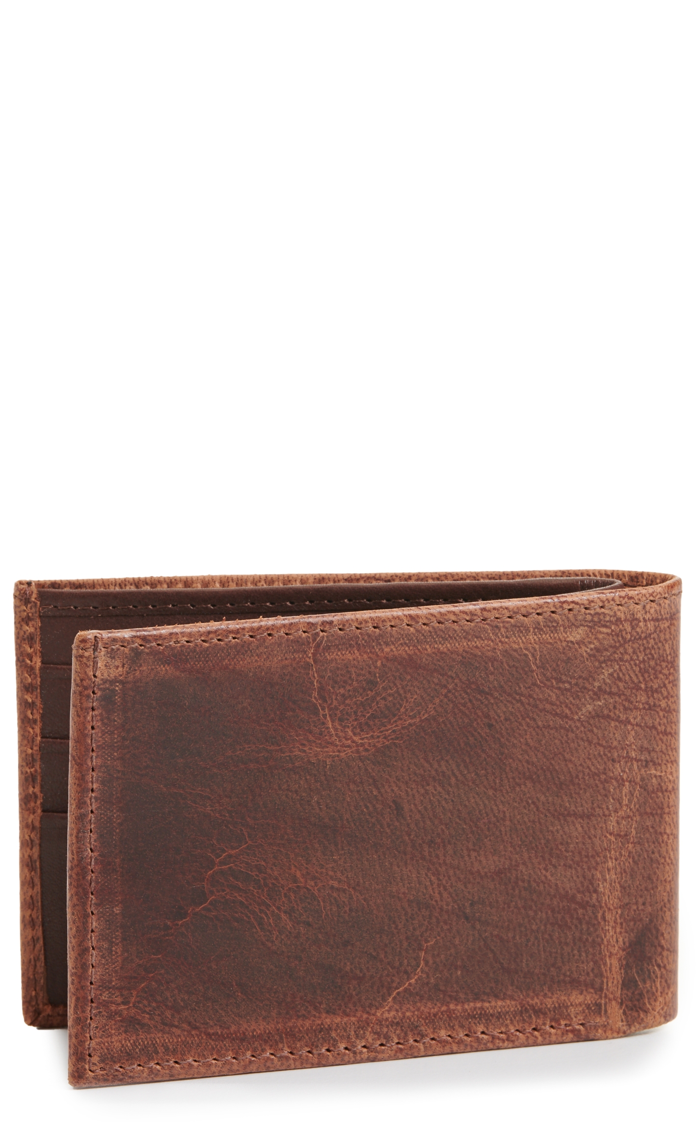 JRC & Sons Men's Tan Mad Dog Goat Leather Bifold Wallet - Image 1