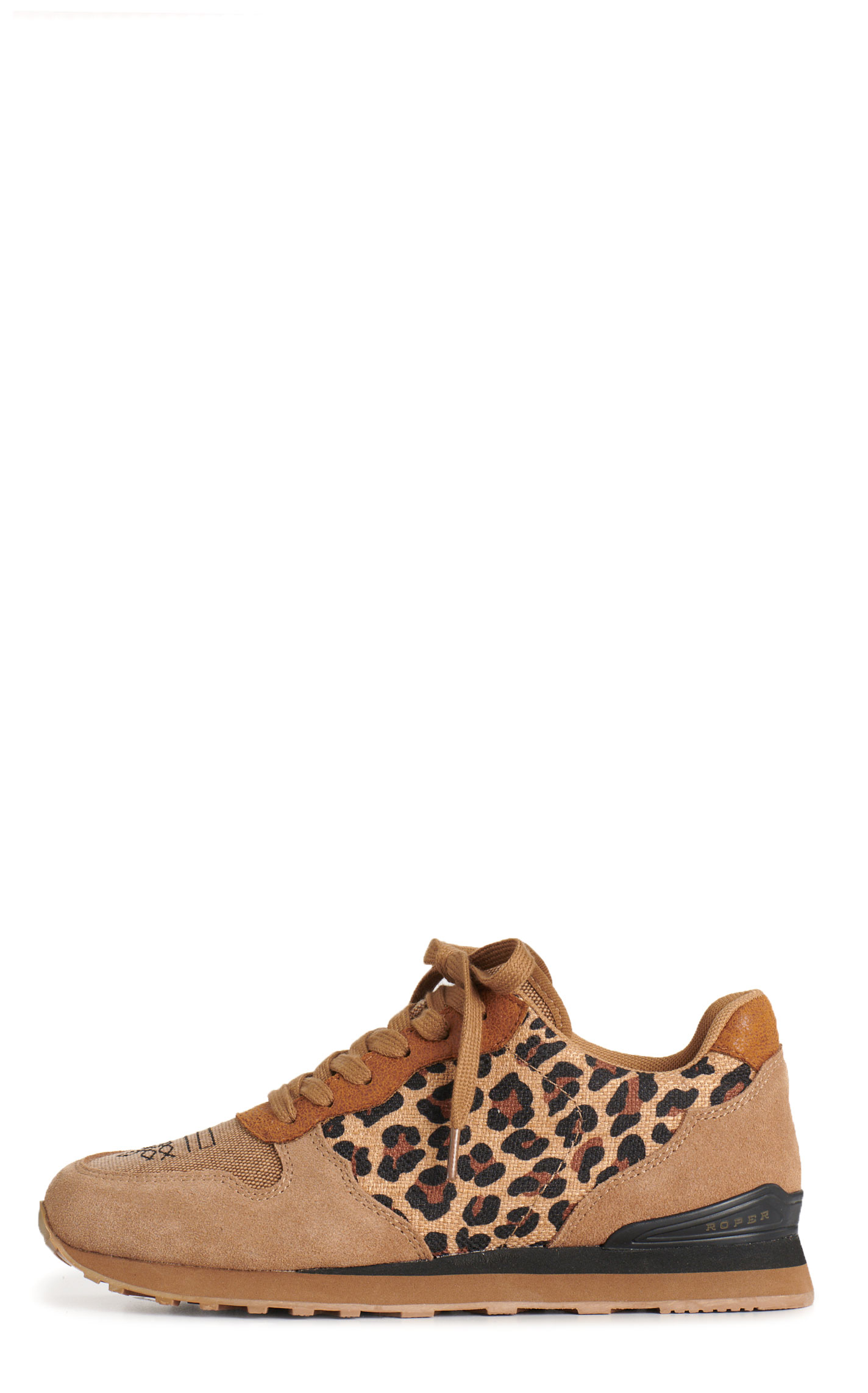 Roper Women's Giddyup Jogger Tan & Leopard Print Casual Shoes - Image 1