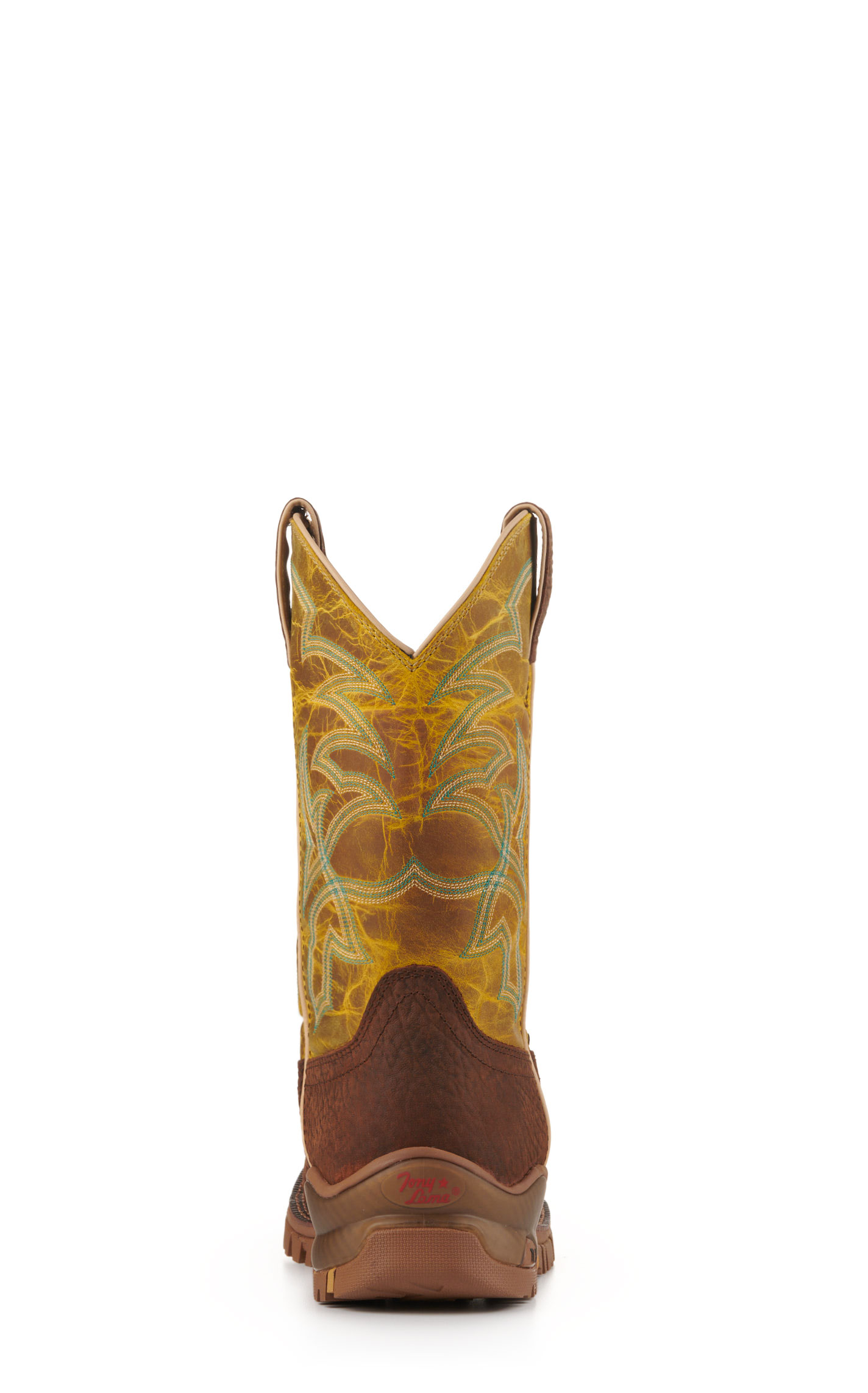 Tony Lama Men's Brown and Green Wide Square Steel Toe Work Boot - Image 1