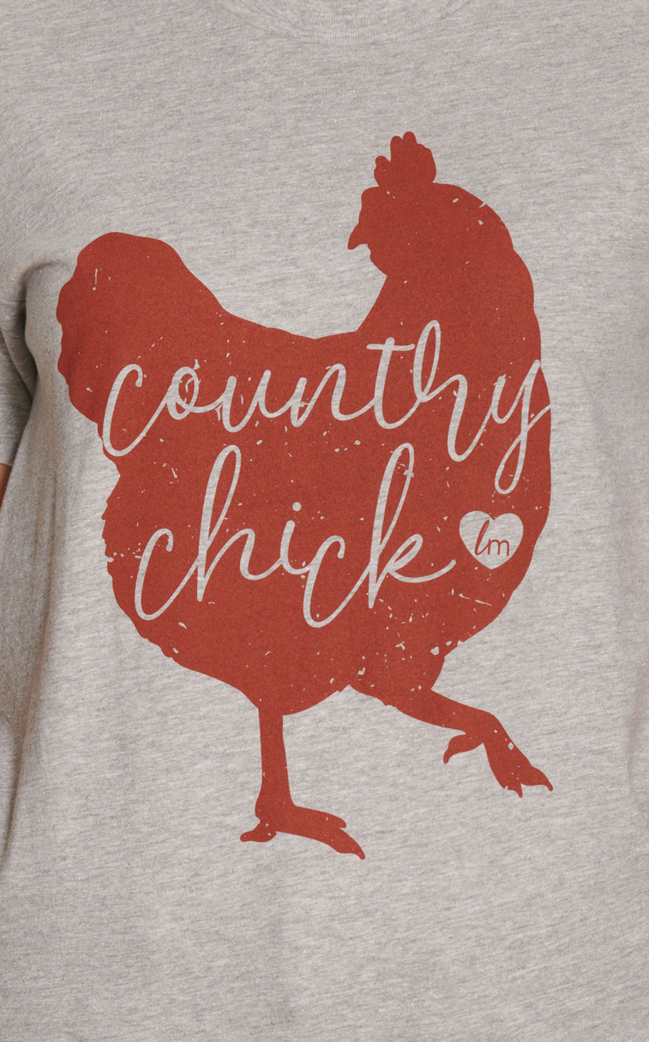 LuLu Mac Women's Gray with Rust Country Chick Graphic Front Short Sleeve T-Shirt - Image 1