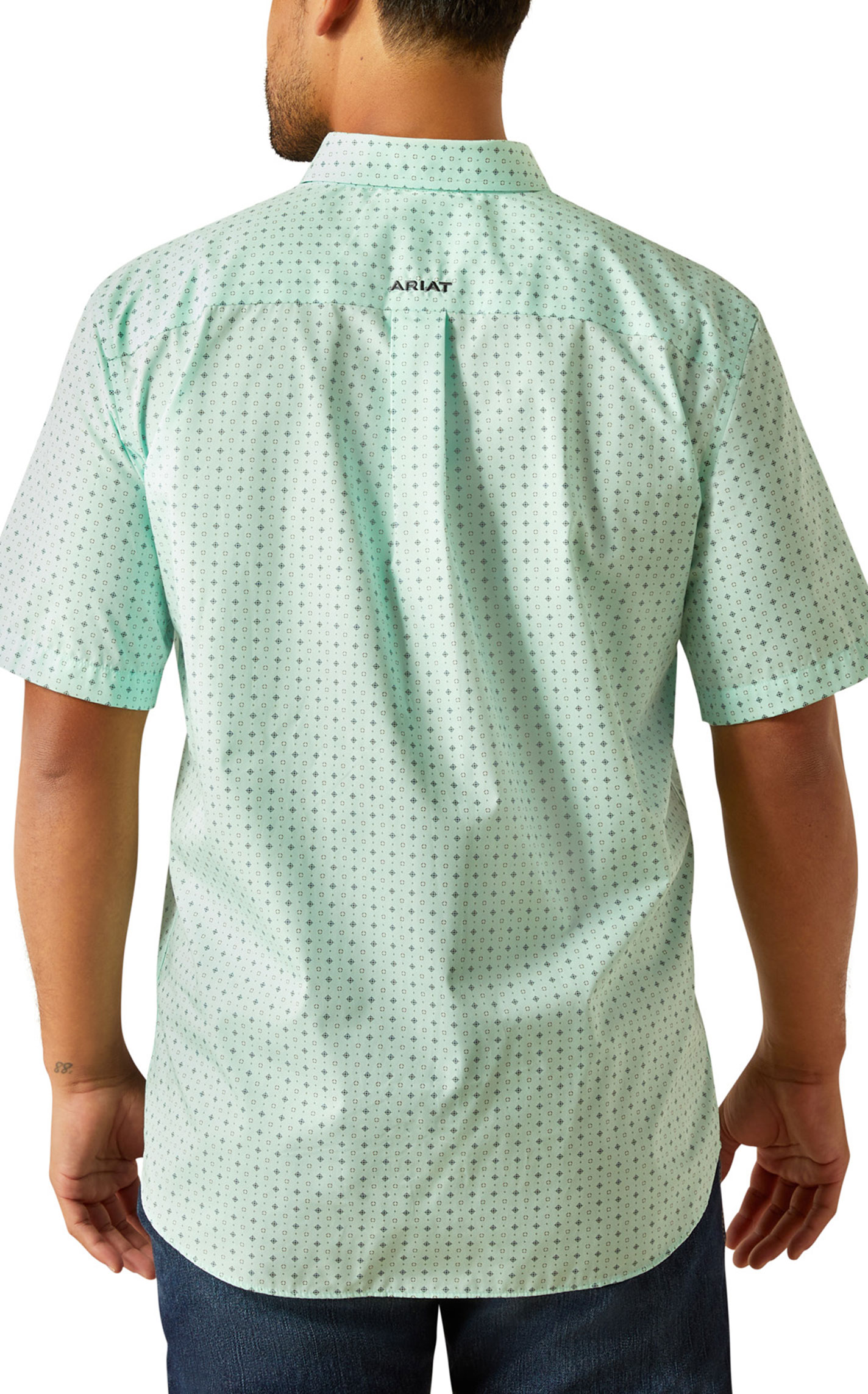 Ariat Men's Ellis Mint Geo Print Western Shirt - Image 1