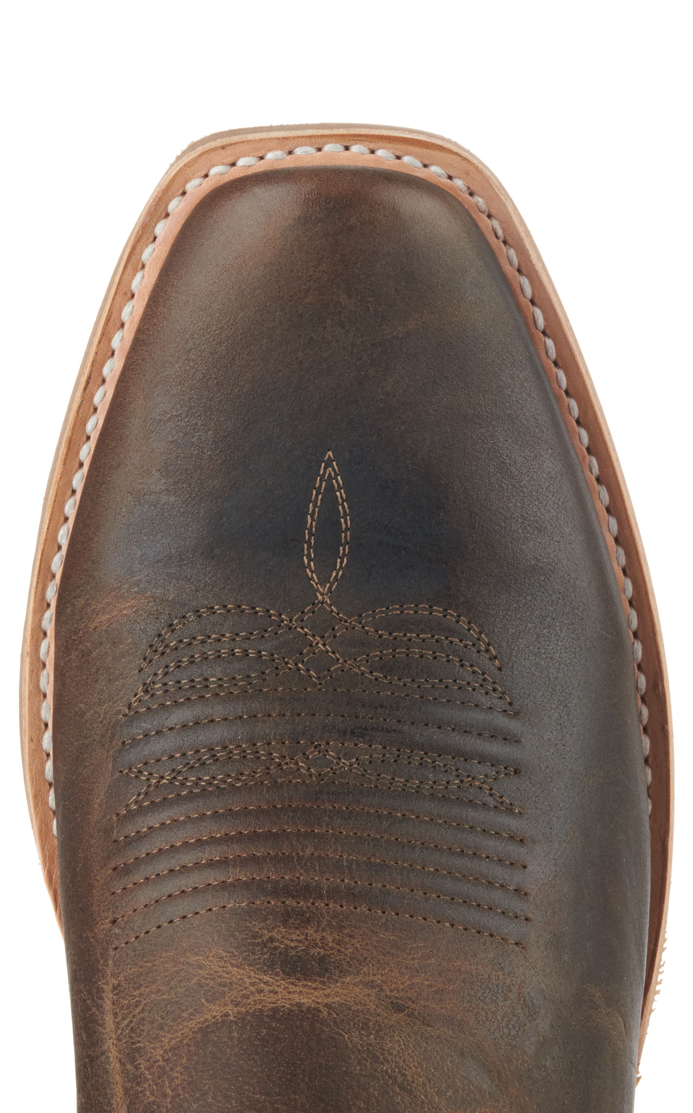 Ariat Men's Ringer Tobacco and Bright Blue TekStep Punchy Square Toe Cowboy Boots - Image 1