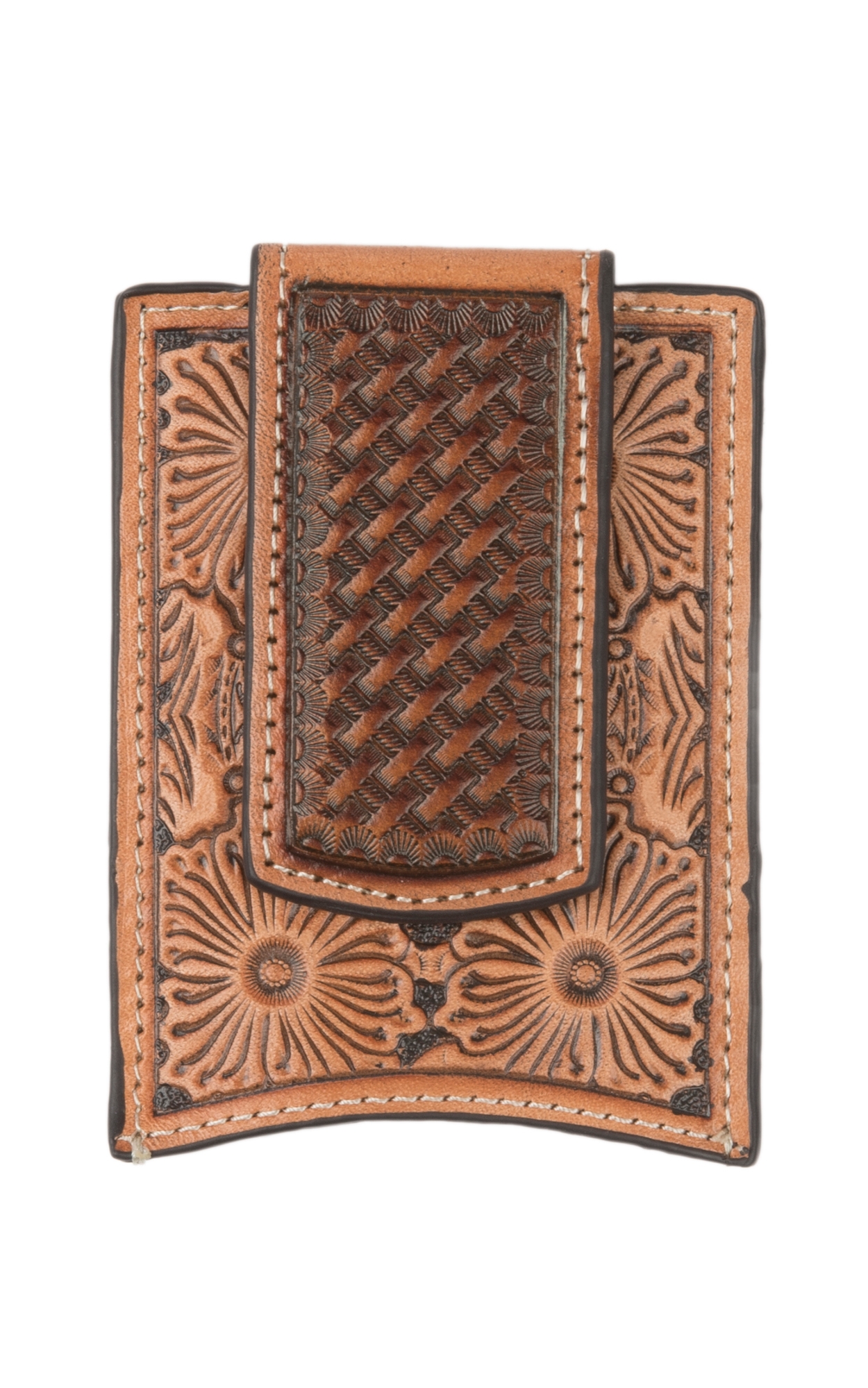 Ariat Tan Embossed Money Clip - Image 1