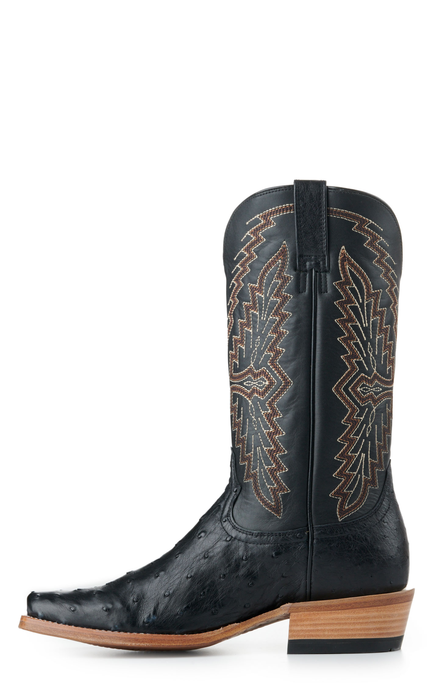 Ariat Men's Futurity Done Right Black Full Quill Ostrich TekStep Square Toe Exotic Cowboy Boots - Image 1