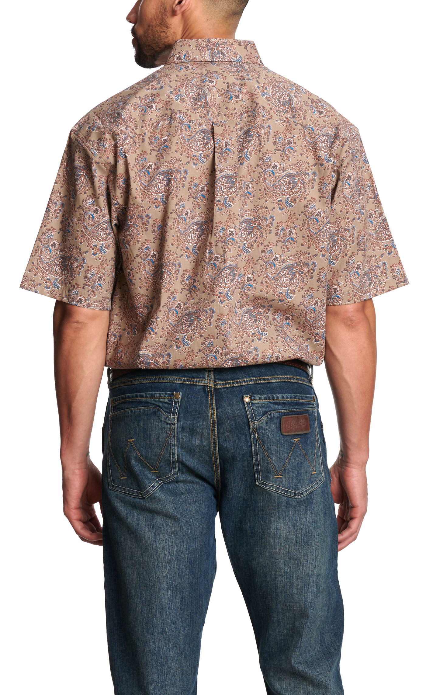 Wrangler Men's George Strait Collection Chocolate Paisley Print Western Shirt - Image 1