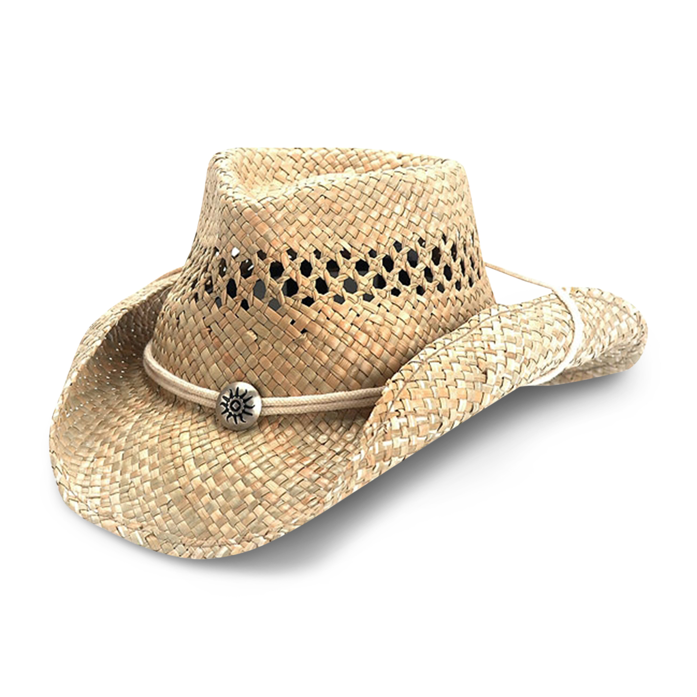 Dorfman Pacific Seagrass Vent Crushable Cowboy Hat - Image 1