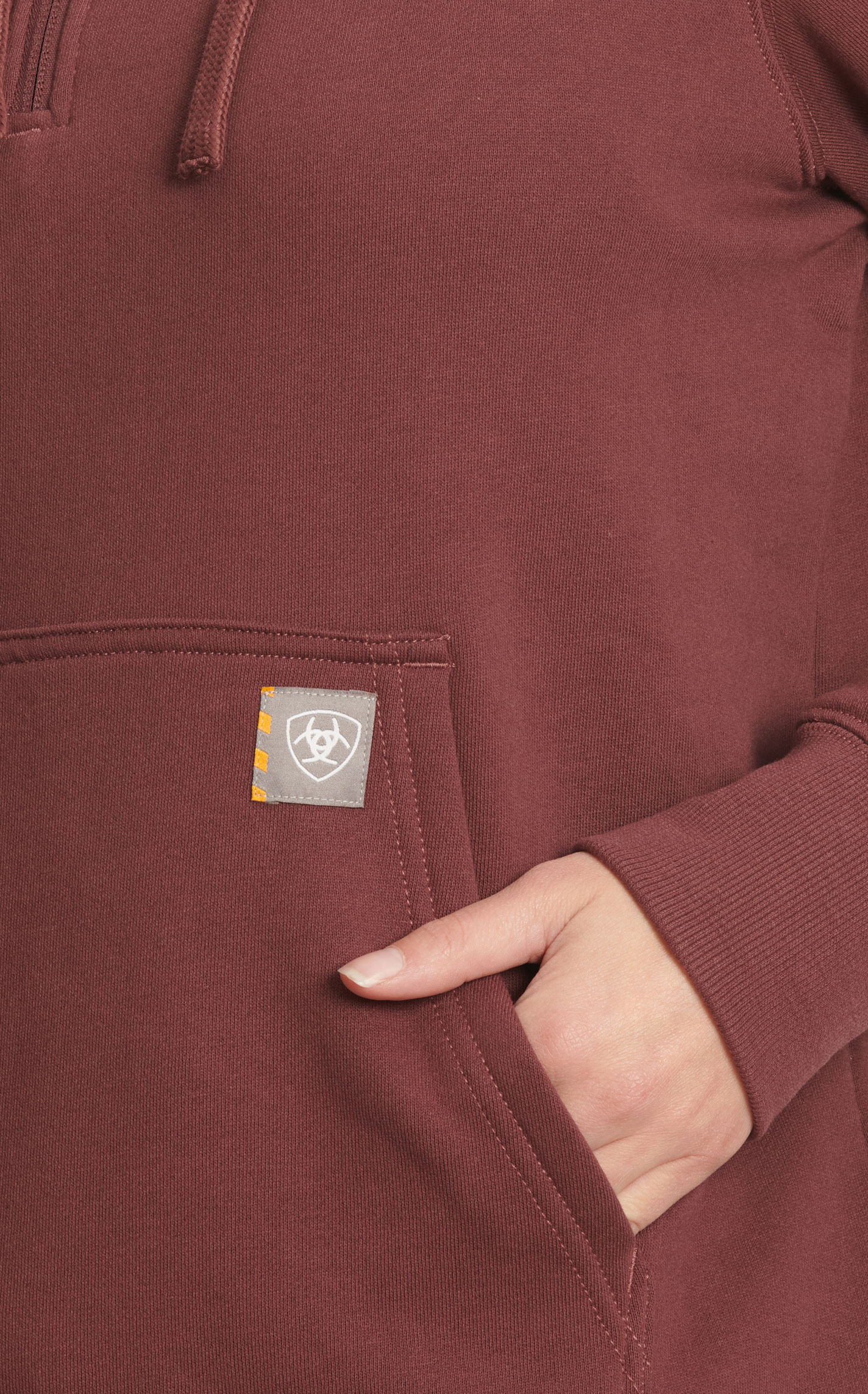Ariat Women's Rebar Burgundy Skill Set 1/3 Zip Work Hoodie - Image 1